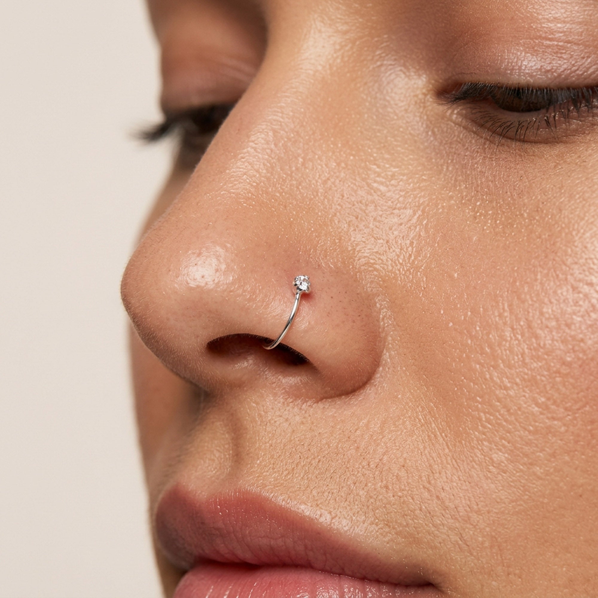 Minimalist Single Stone Nose Ring