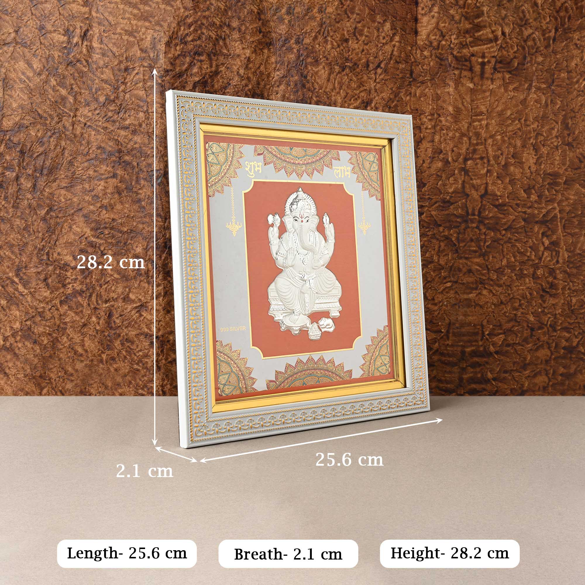 999 Silver Ganesh Wall Frame