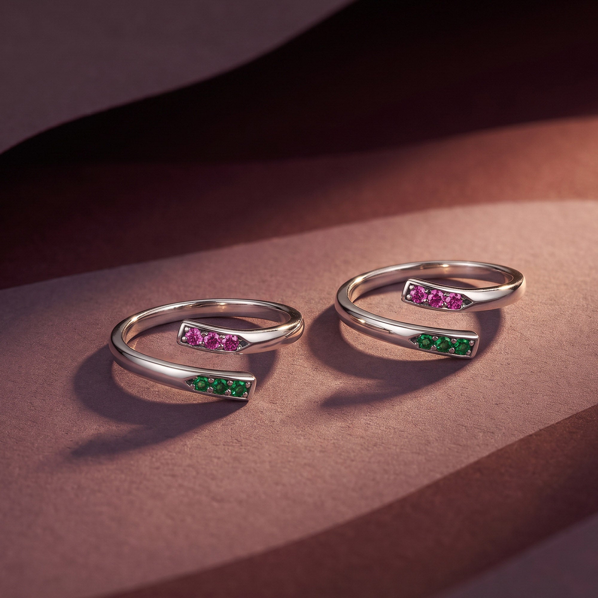 Emerald Bypass Toe Ring