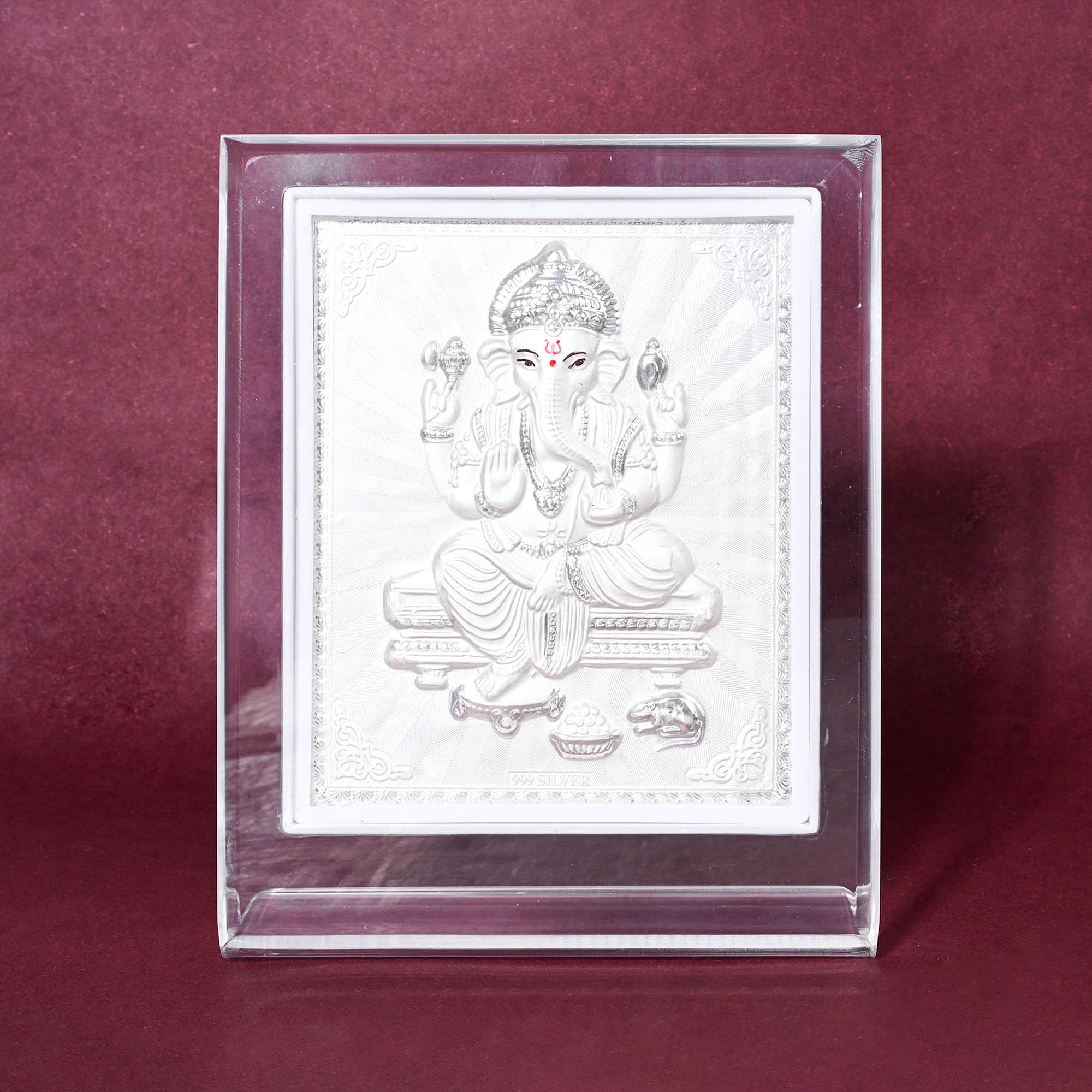 999 Silver Ganesh Ji Idol Frame