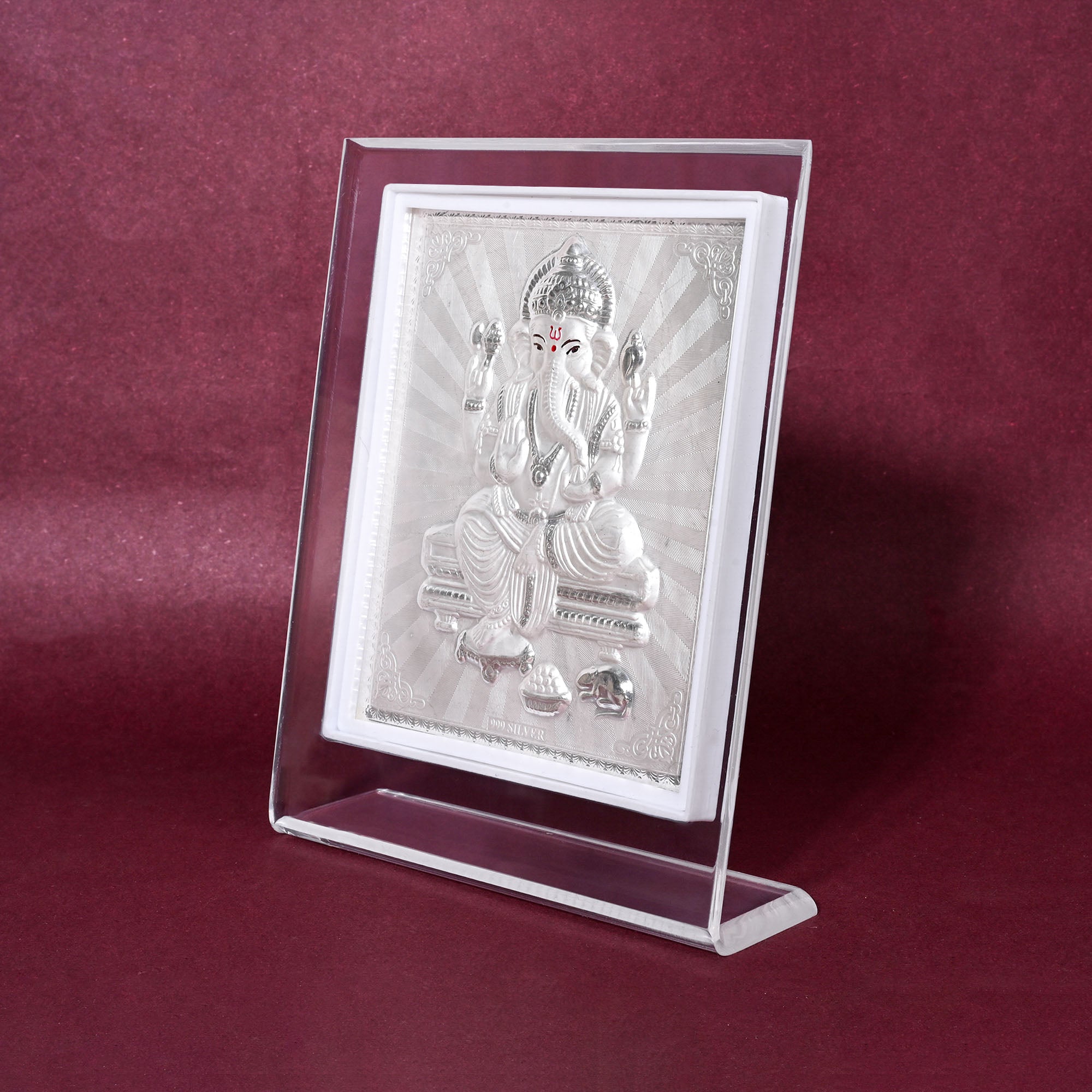 999 Silver Ganesh Ji Idol Frame
