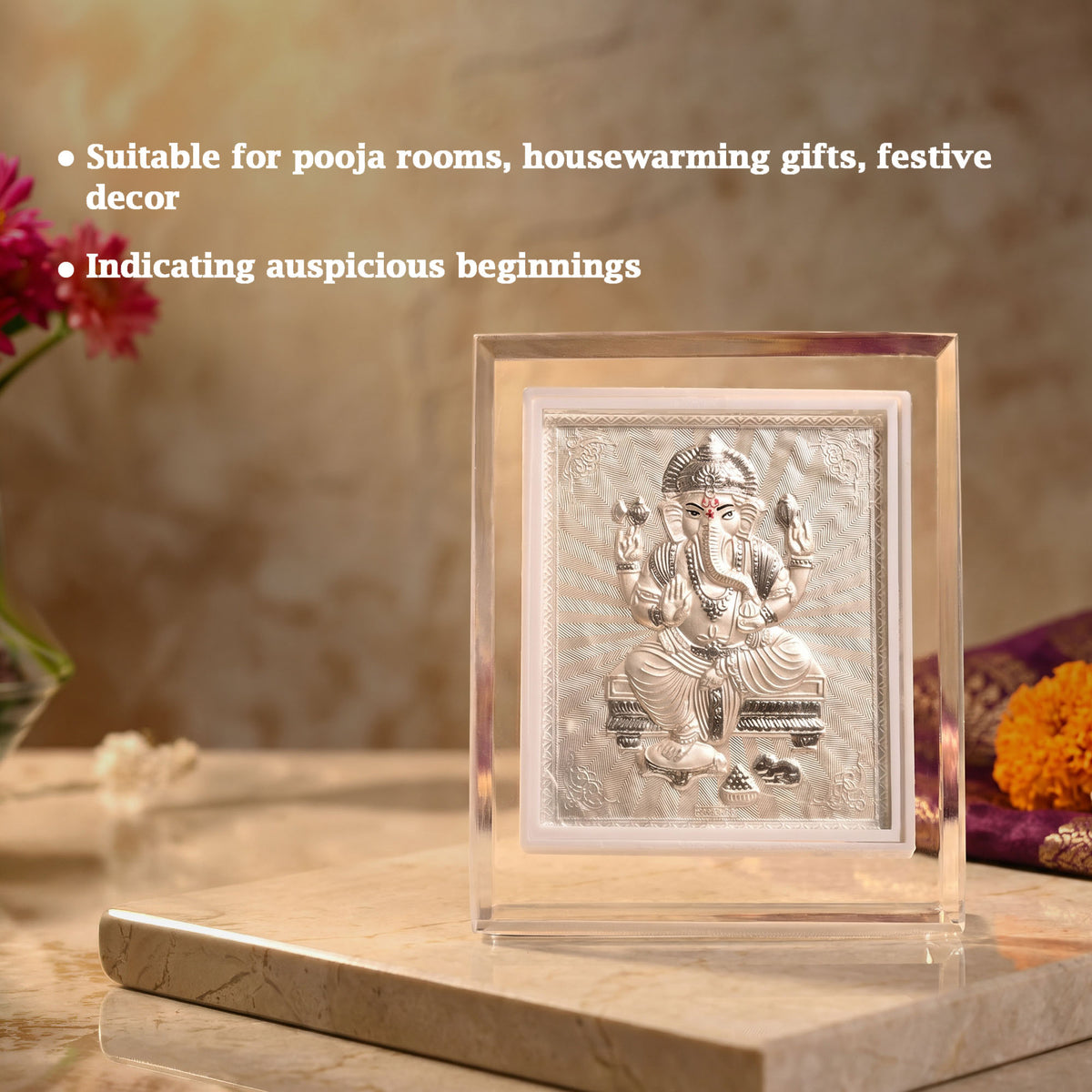 999 Silver Ganesh Ji Idol Frame