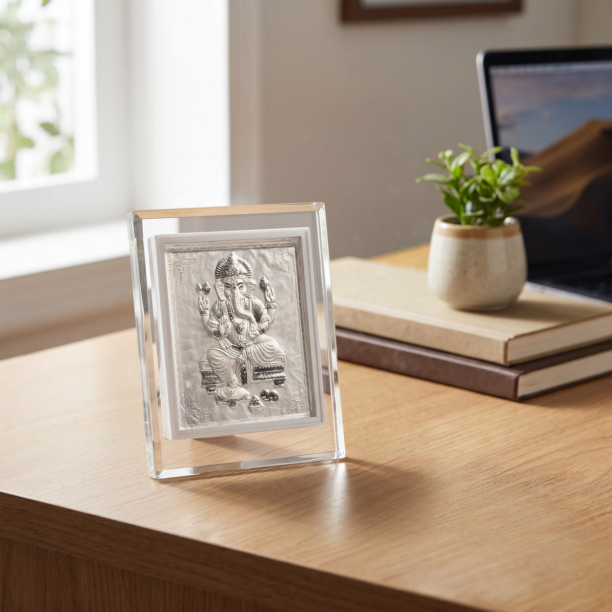 999 Silver Ganesh Ji Idol Frame