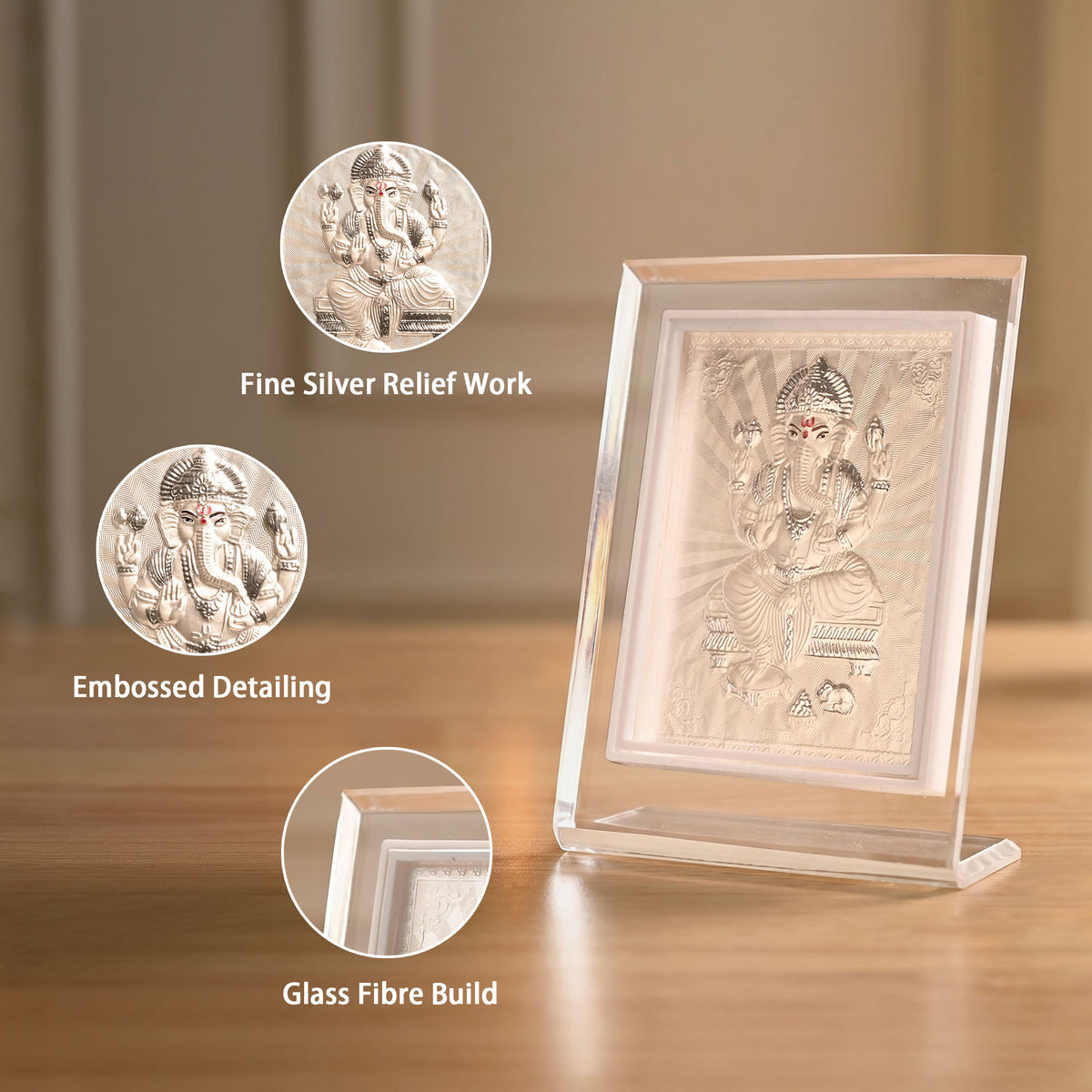 999 Silver Ganesh Ji Idol Frame