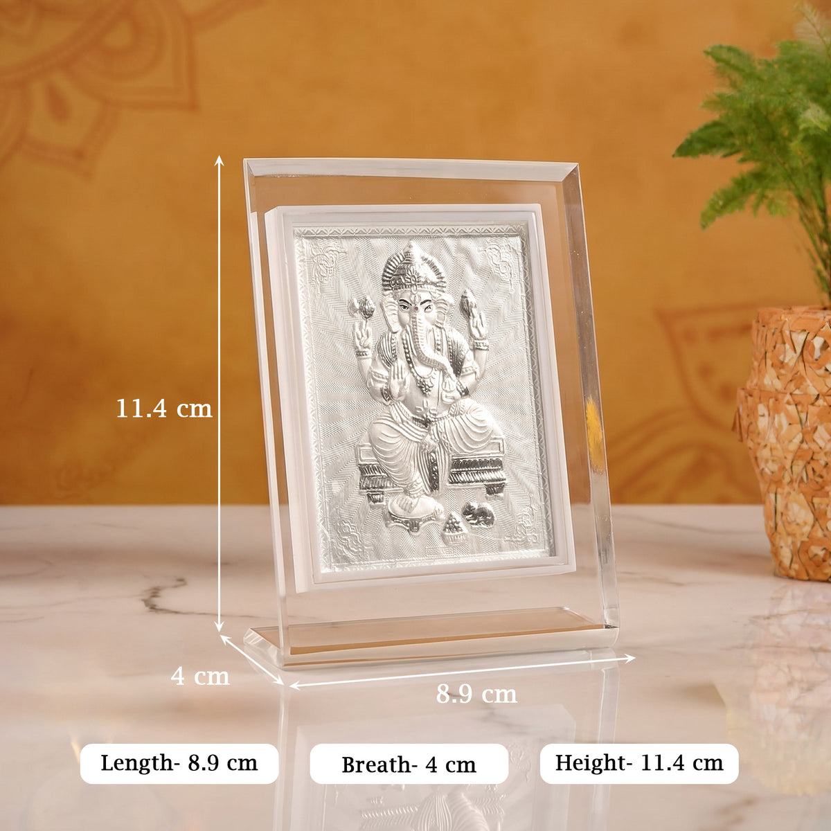999 Silver Ganesh Ji Idol Frame
