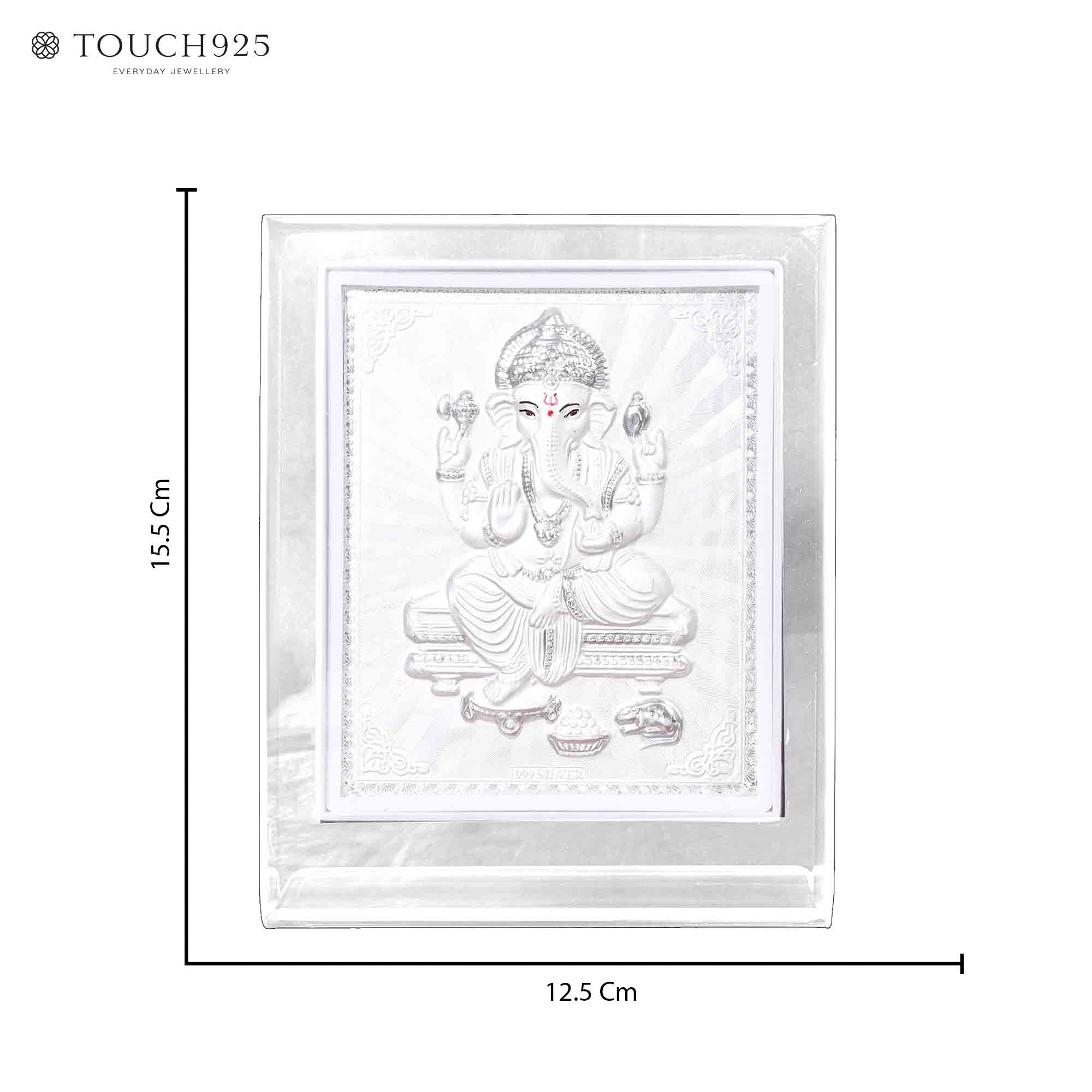 999 Silver Ganesh Ji Idol Frame