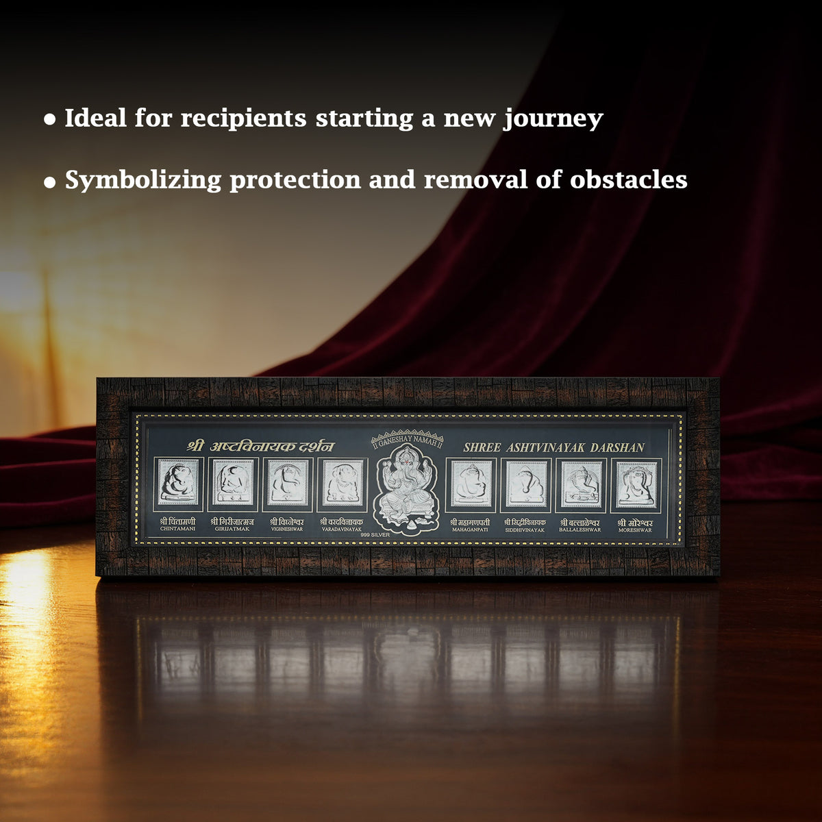 999 Silver Ashtavinayak Wall Frame
