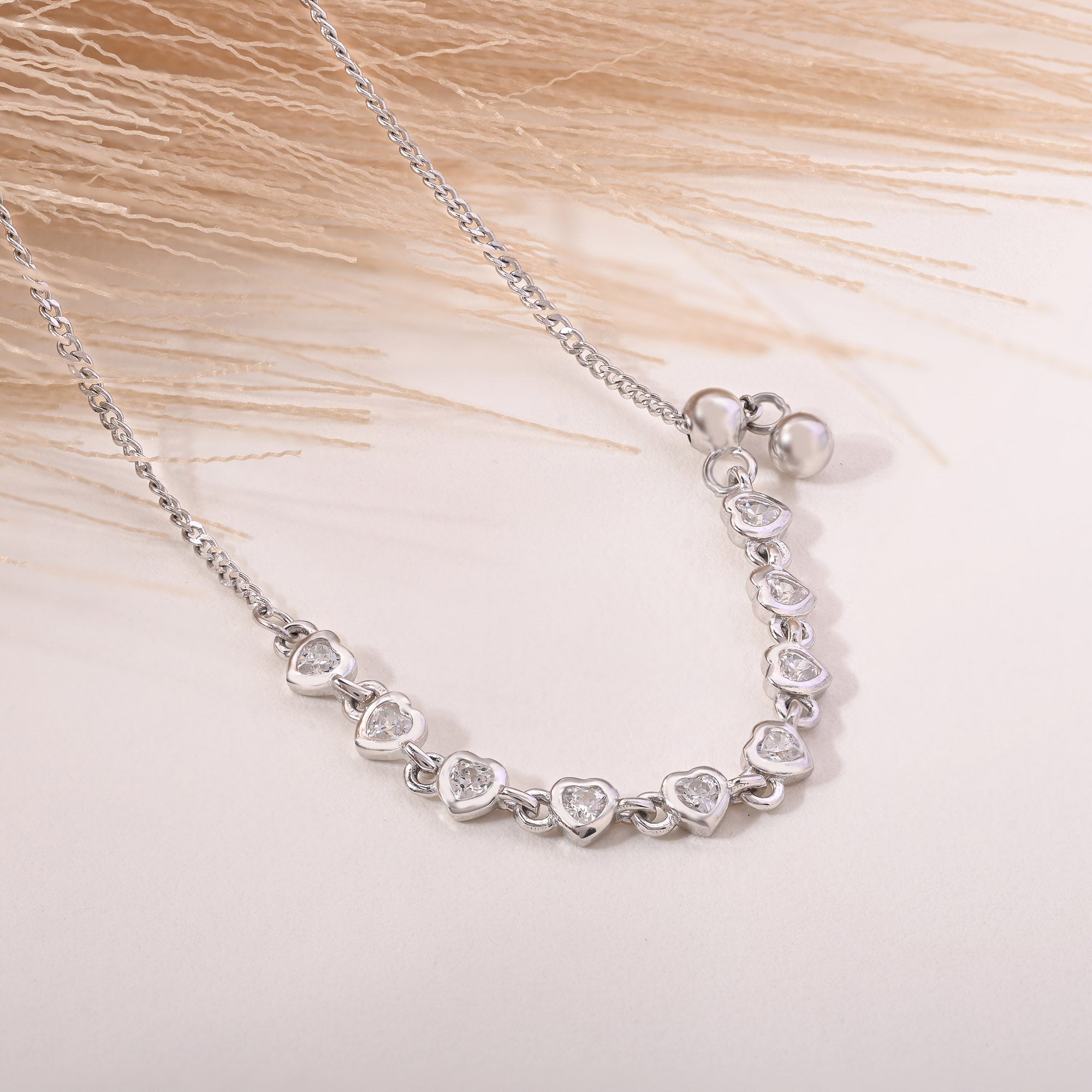 Heart Link Stone Necklace