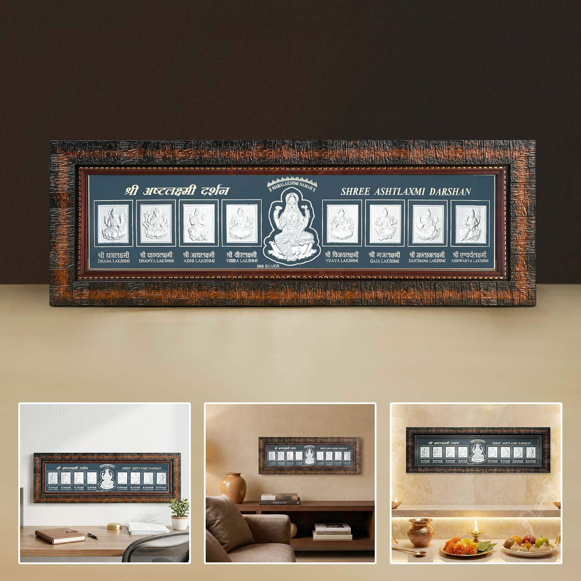 999 Silver Ashtalakshmi Wall Frame