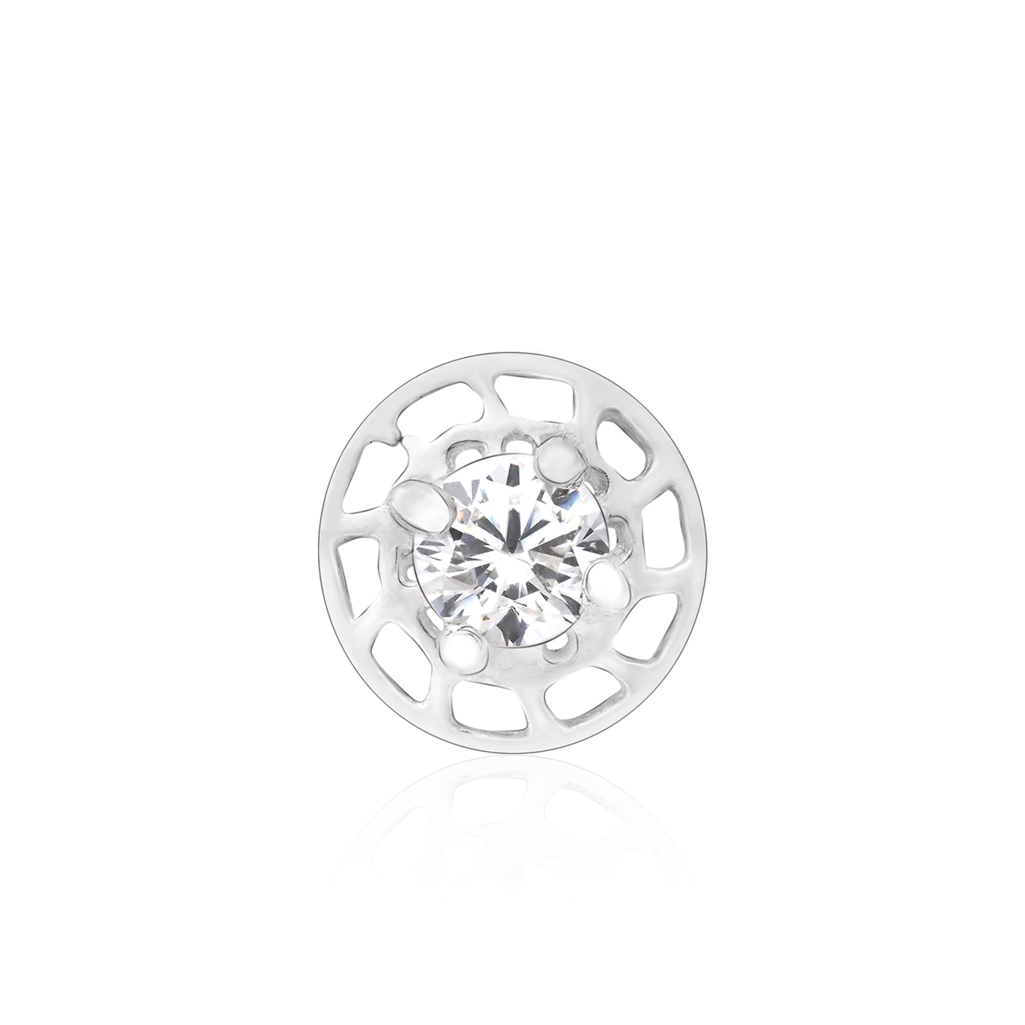 Openwork Bloom Silver Nose Pin