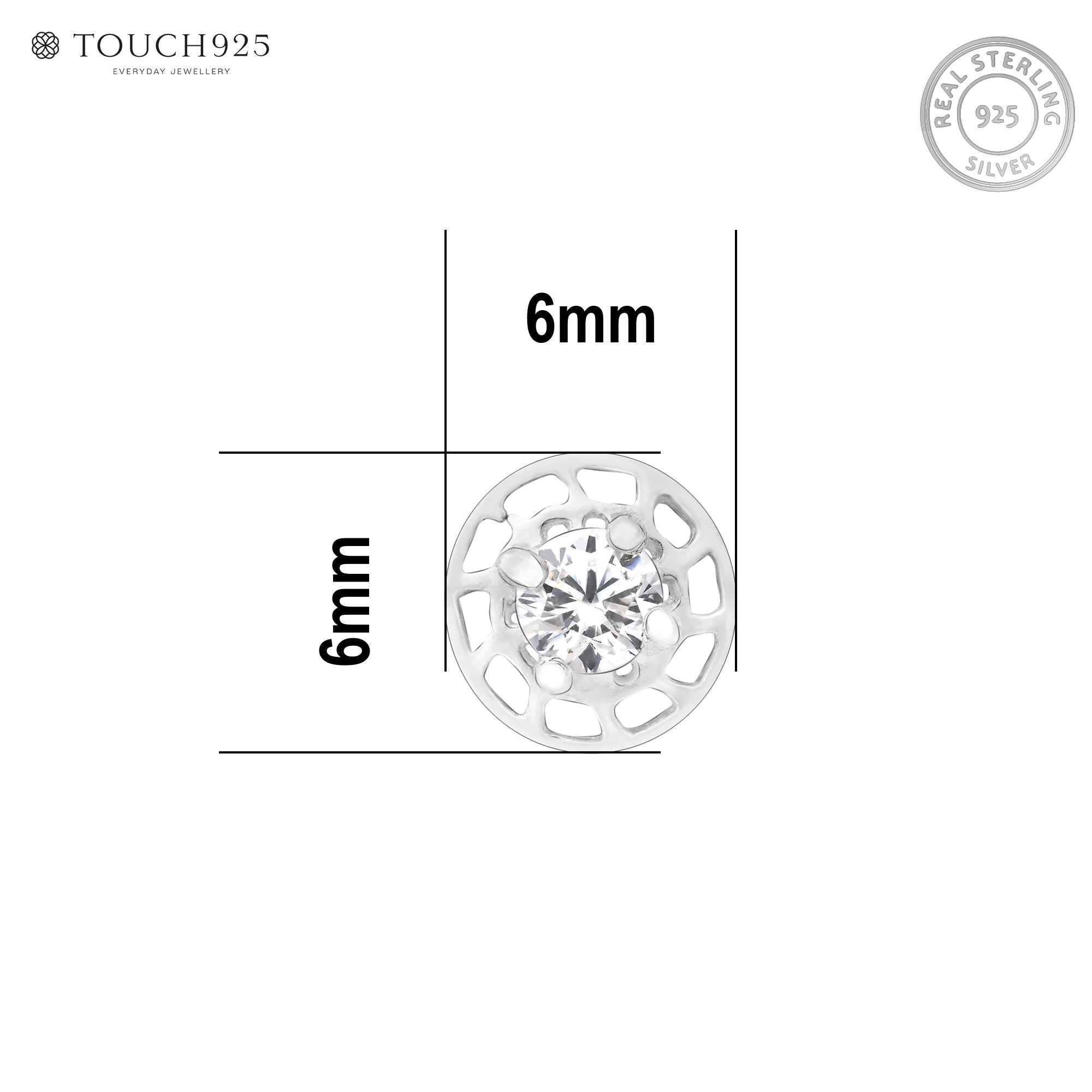 Openwork Bloom Silver Nose Pin