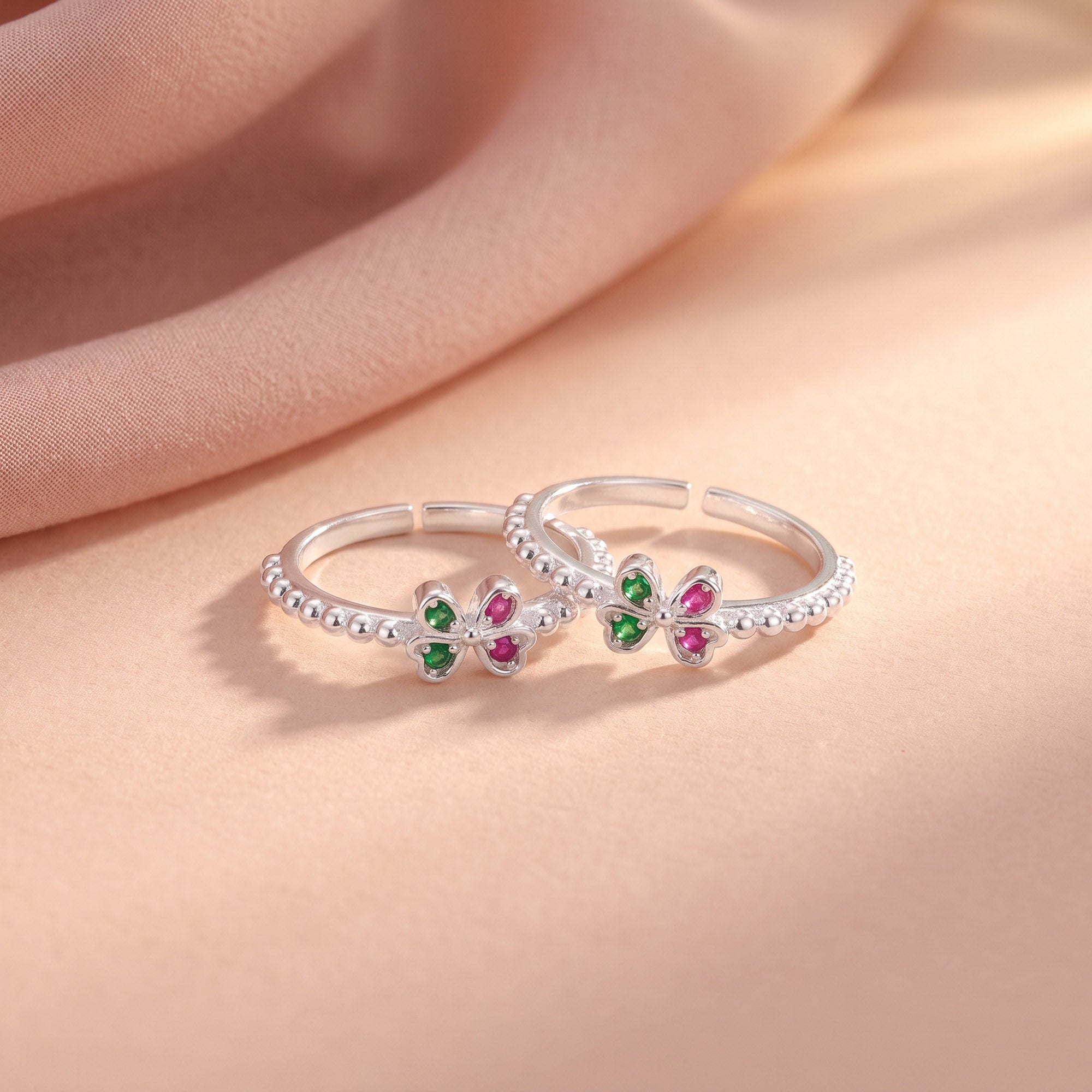 Beaded Flower Toe Ring