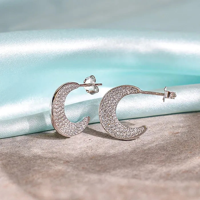 Crescent Gleam Earrings - Touch925