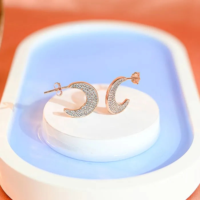 Crescent Gleam Earrings - Touch925