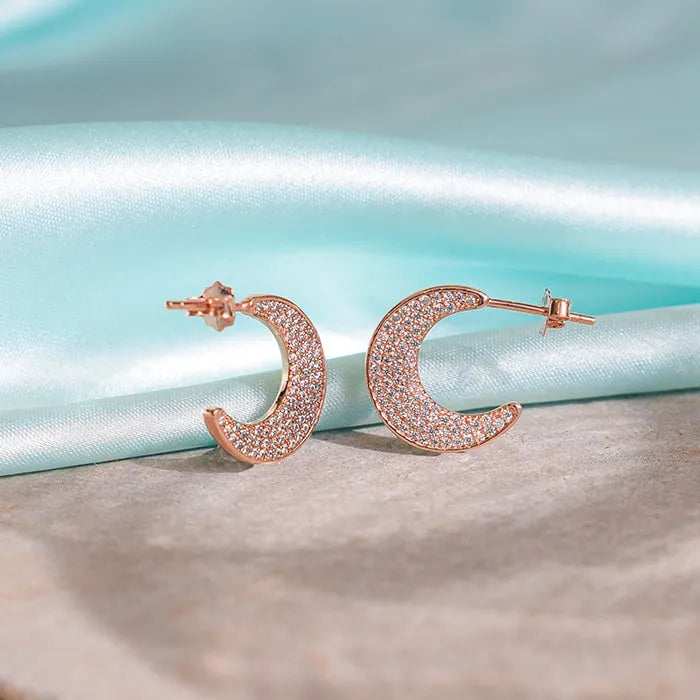 Crescent Gleam Earrings - Touch925