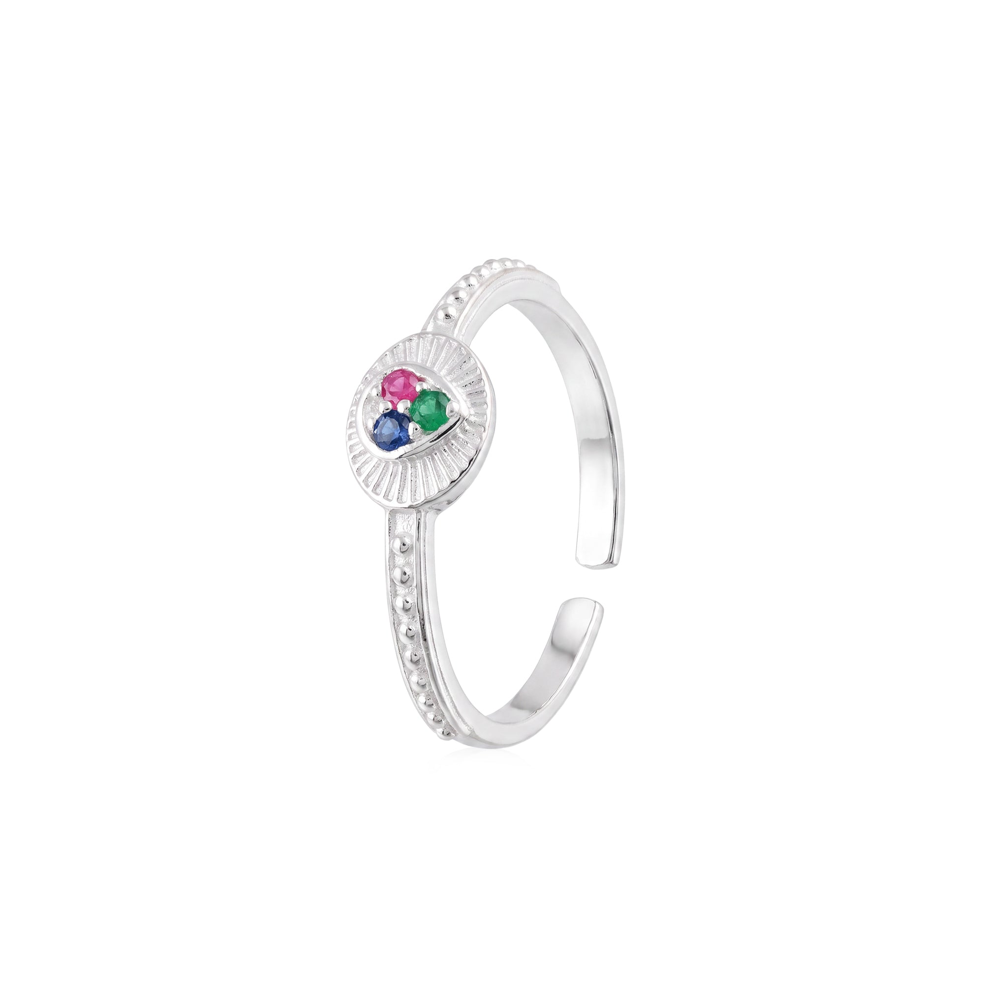 Tricolor Teardrop Toe Ring