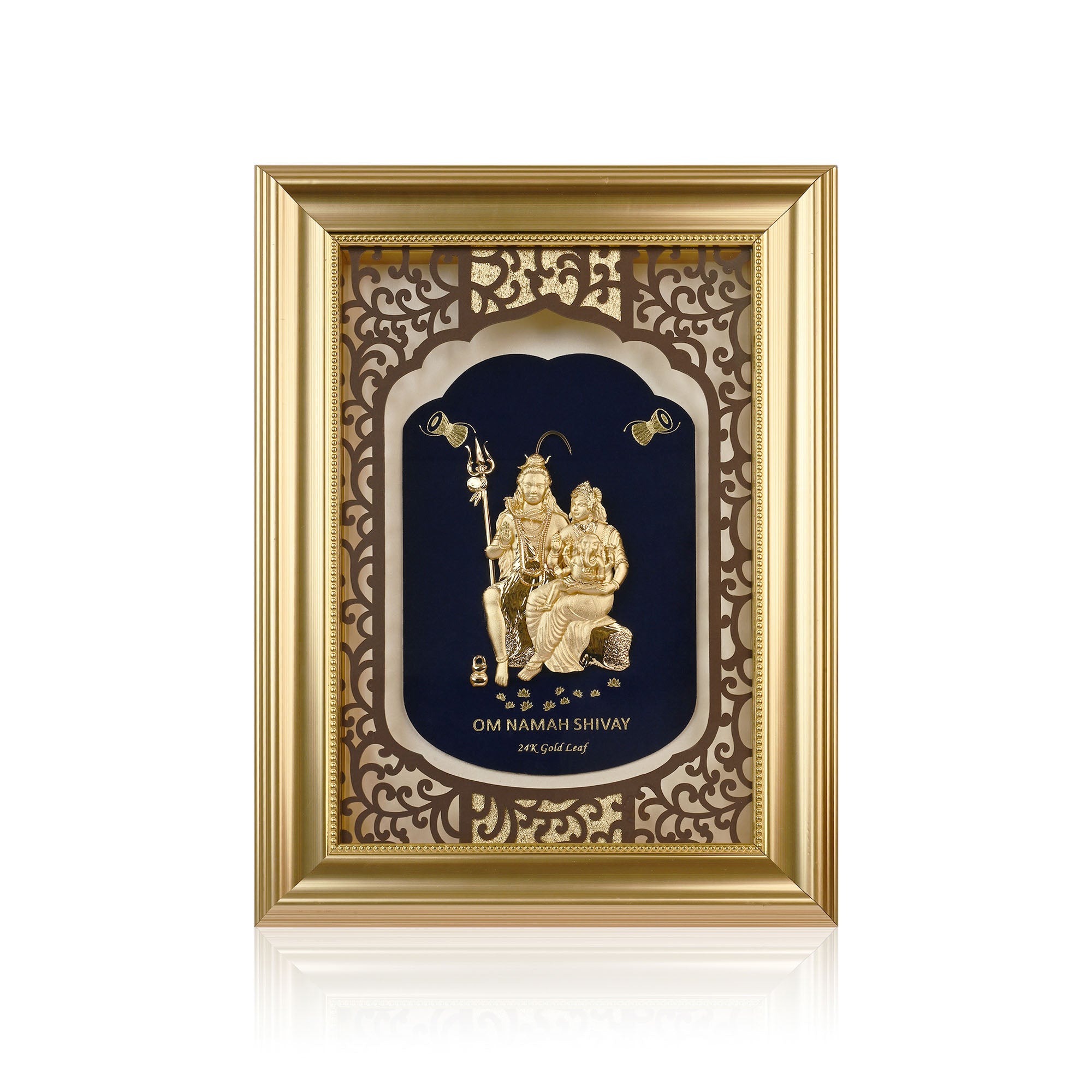 24K Gold Foil Shiv Parivar Frame