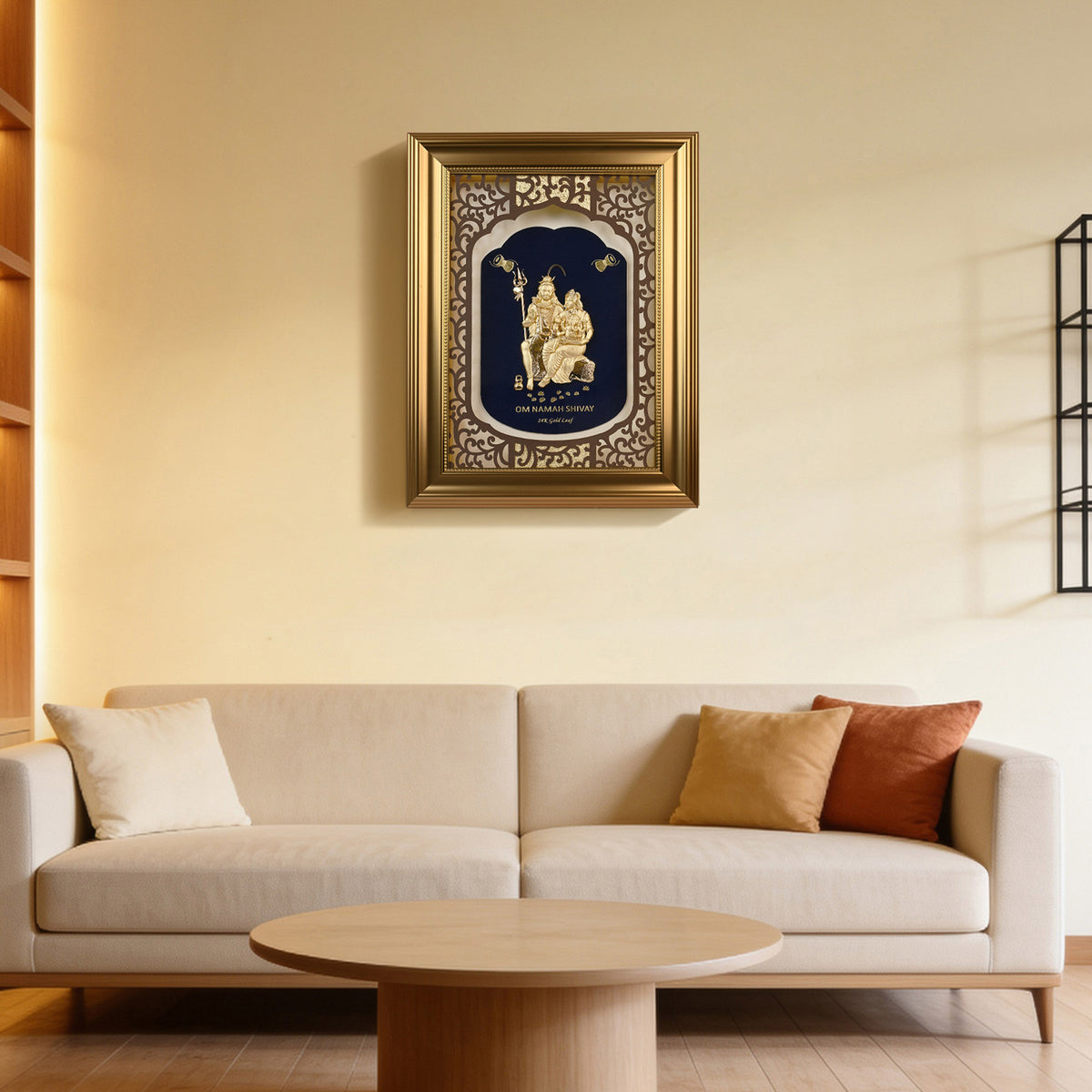 24K Gold Foil Shiv Parivar Frame