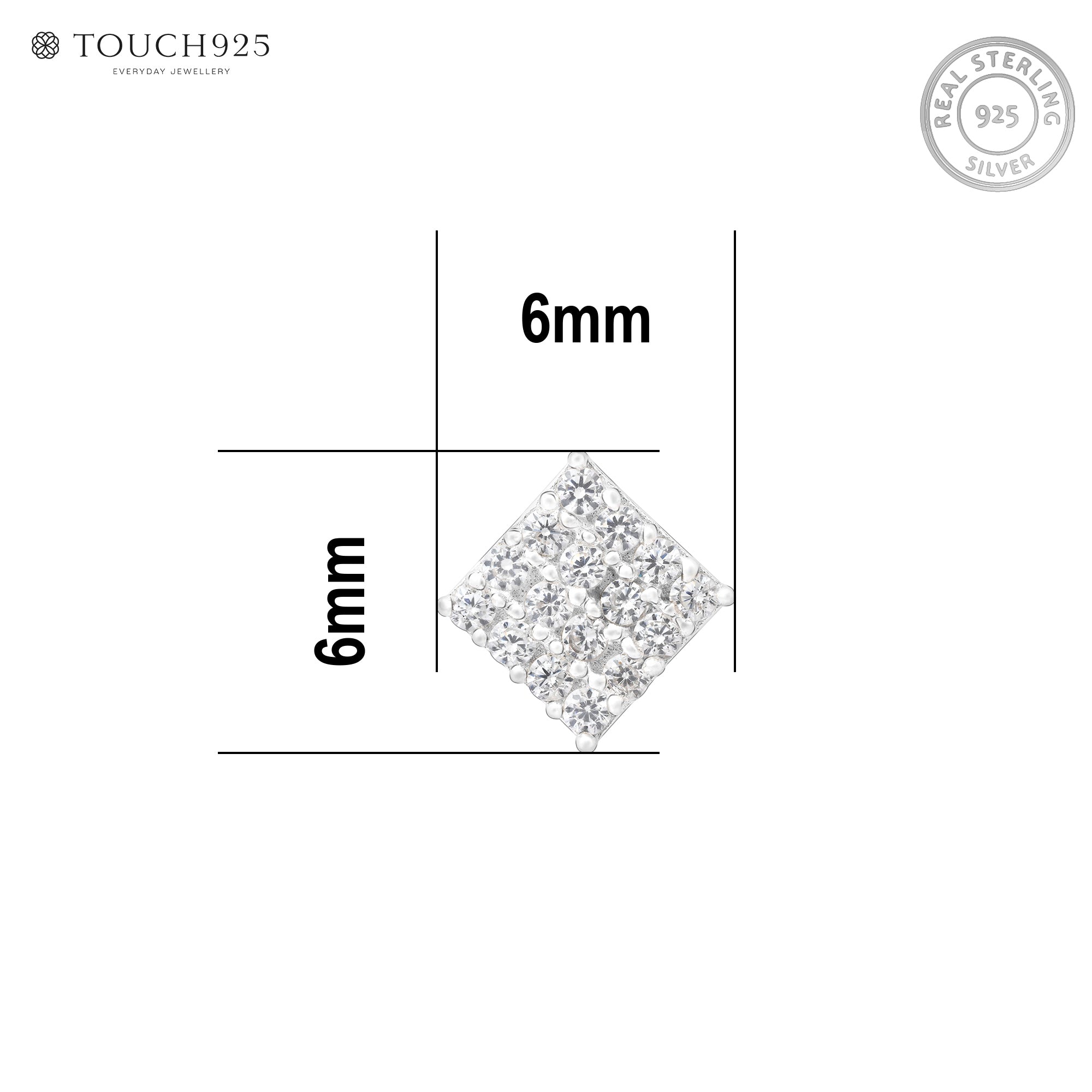 Diamond Cluster Silver Nose Pin