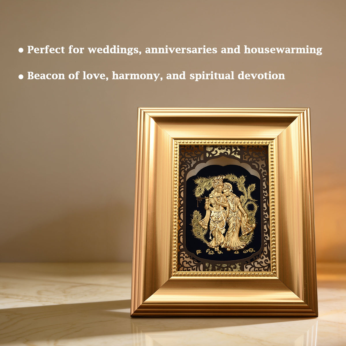 24K Gold Radha Krishna Frame