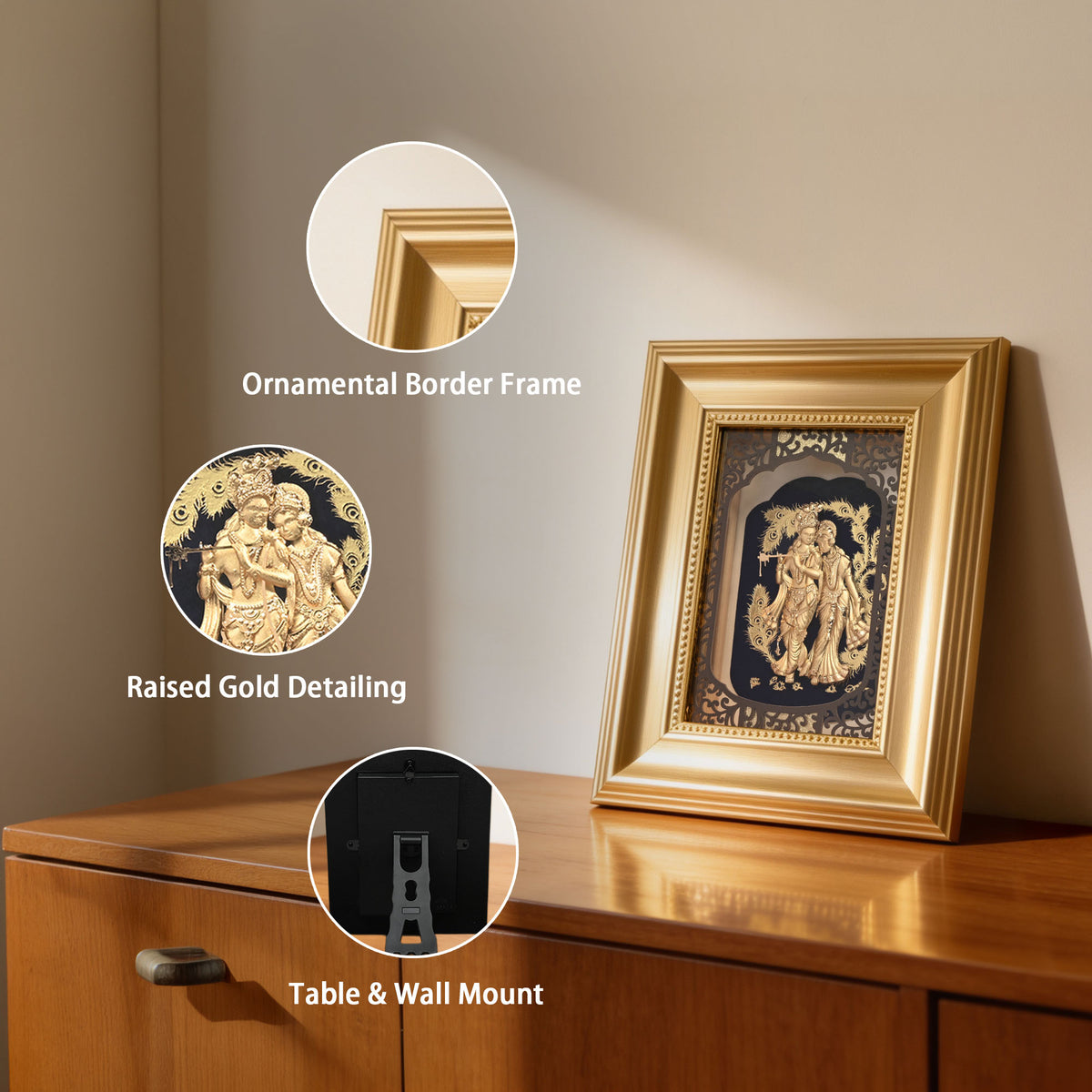 24K Gold Radha Krishna Frame