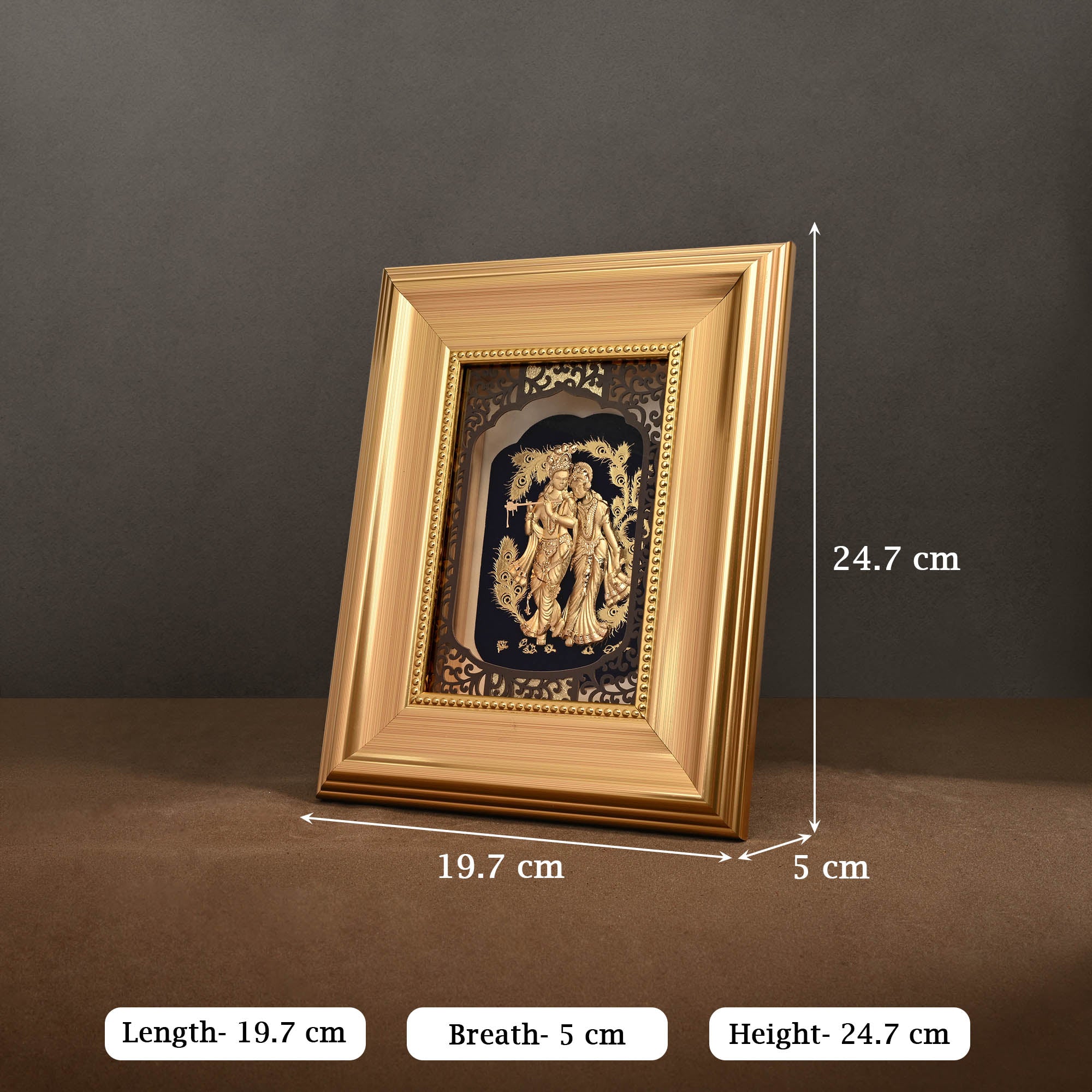 24K Gold Radha Krishna Frame