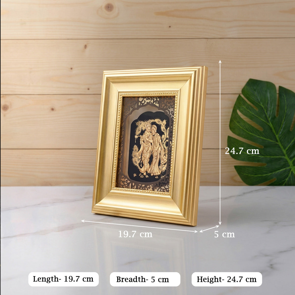 24K Gold Radha Krishna Frame
