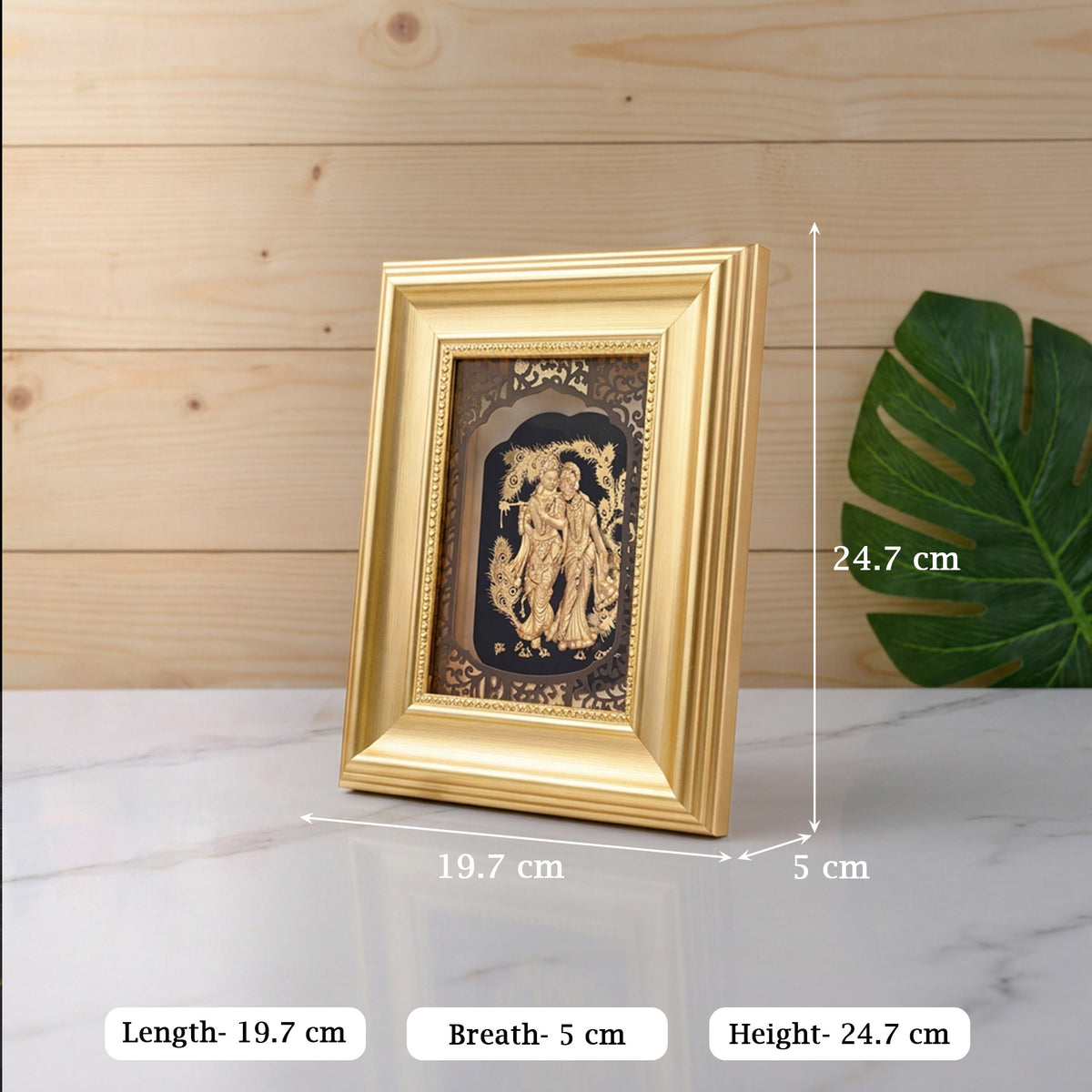 24K Gold Radha Krishna Frame