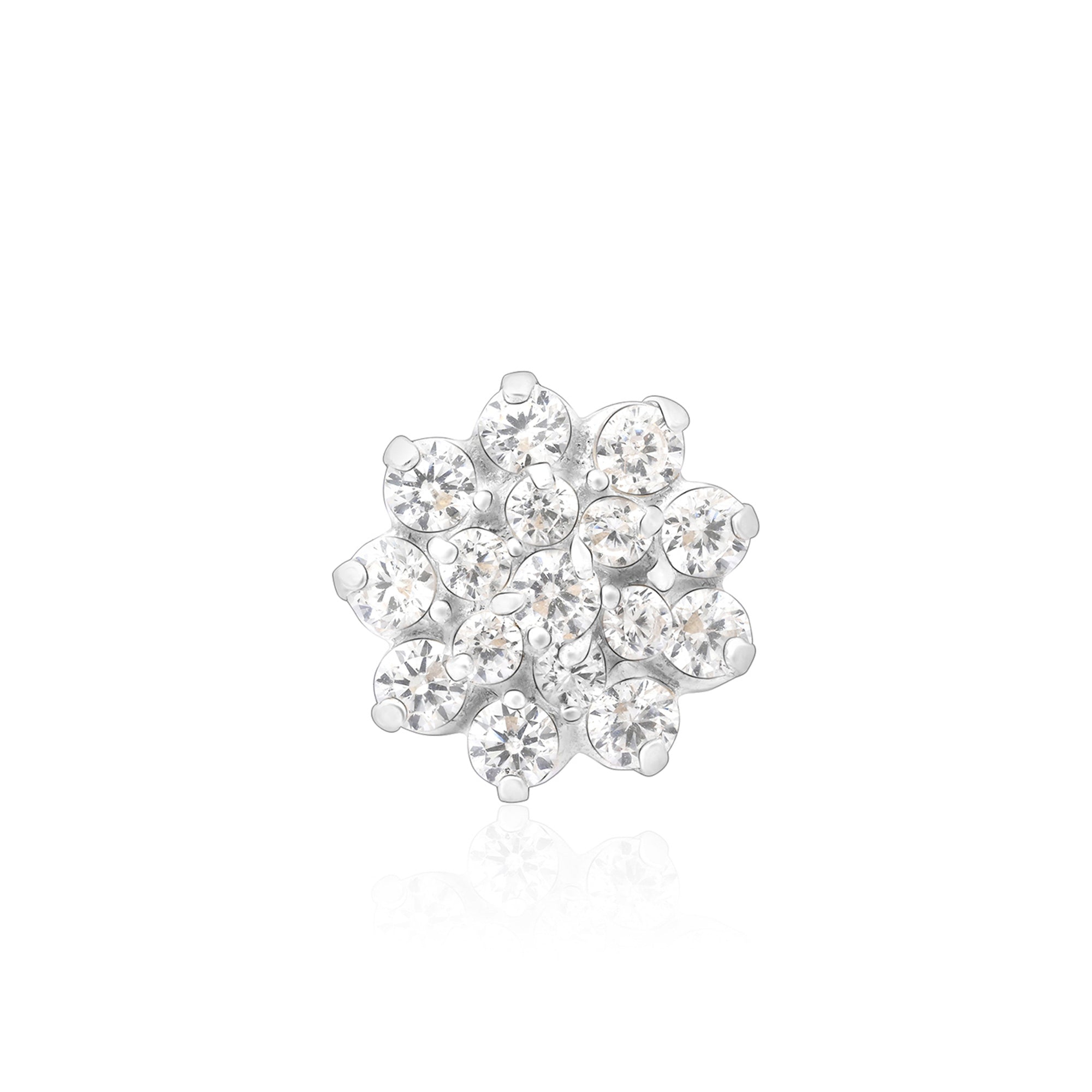 Floral Cluster Silver Nose Pin