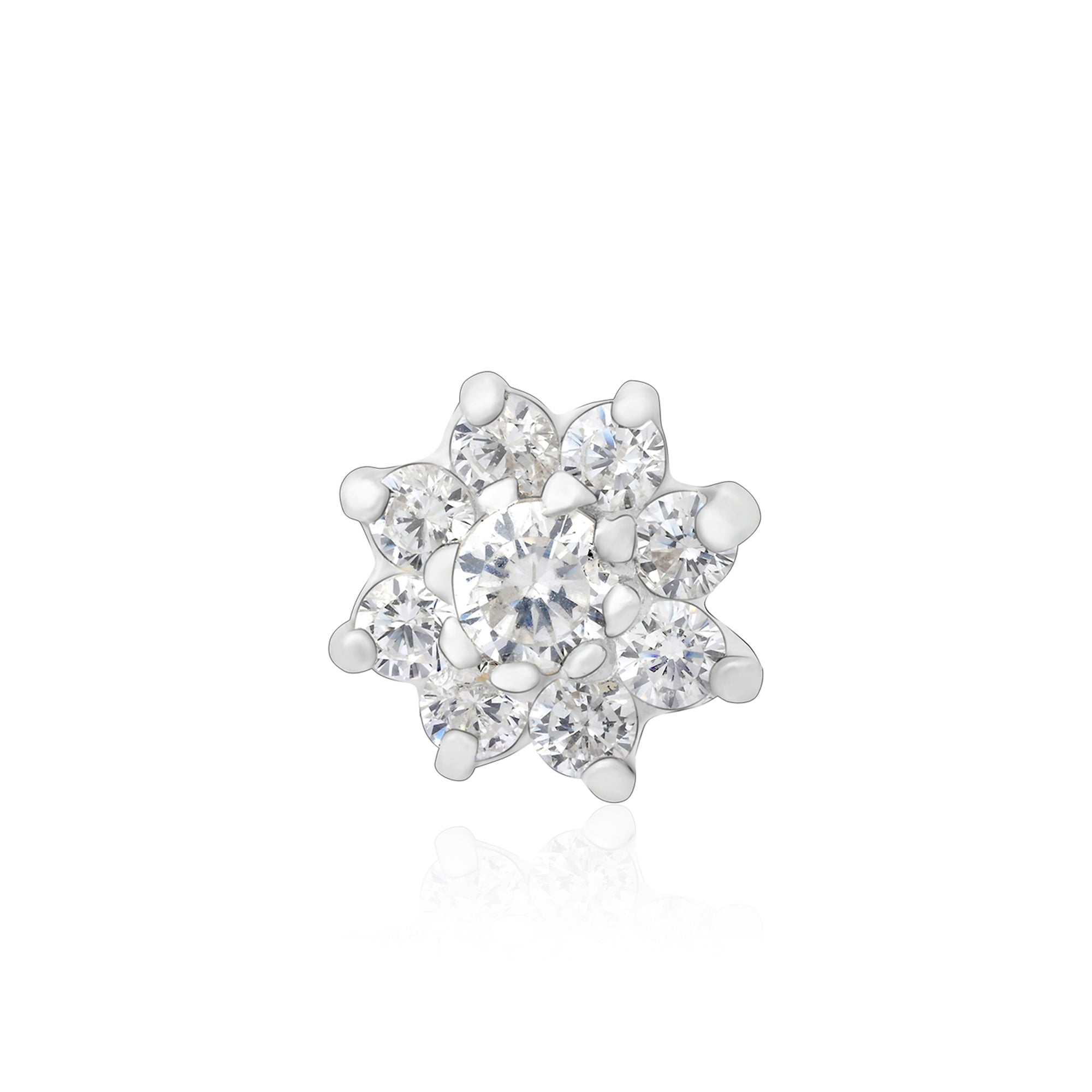 Petal Cluster Silver Nose Pin