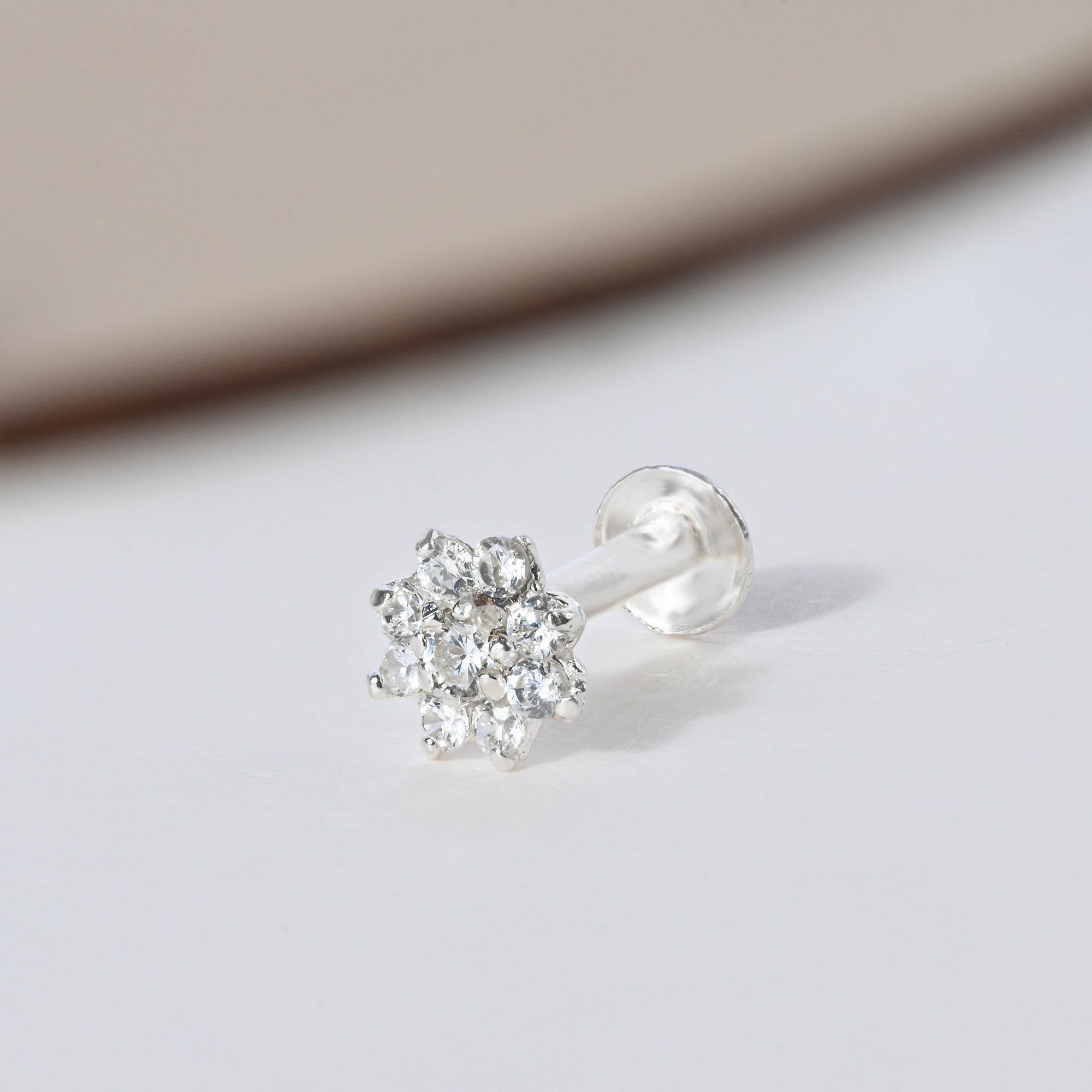 Petal Cluster Silver Nose Pin
