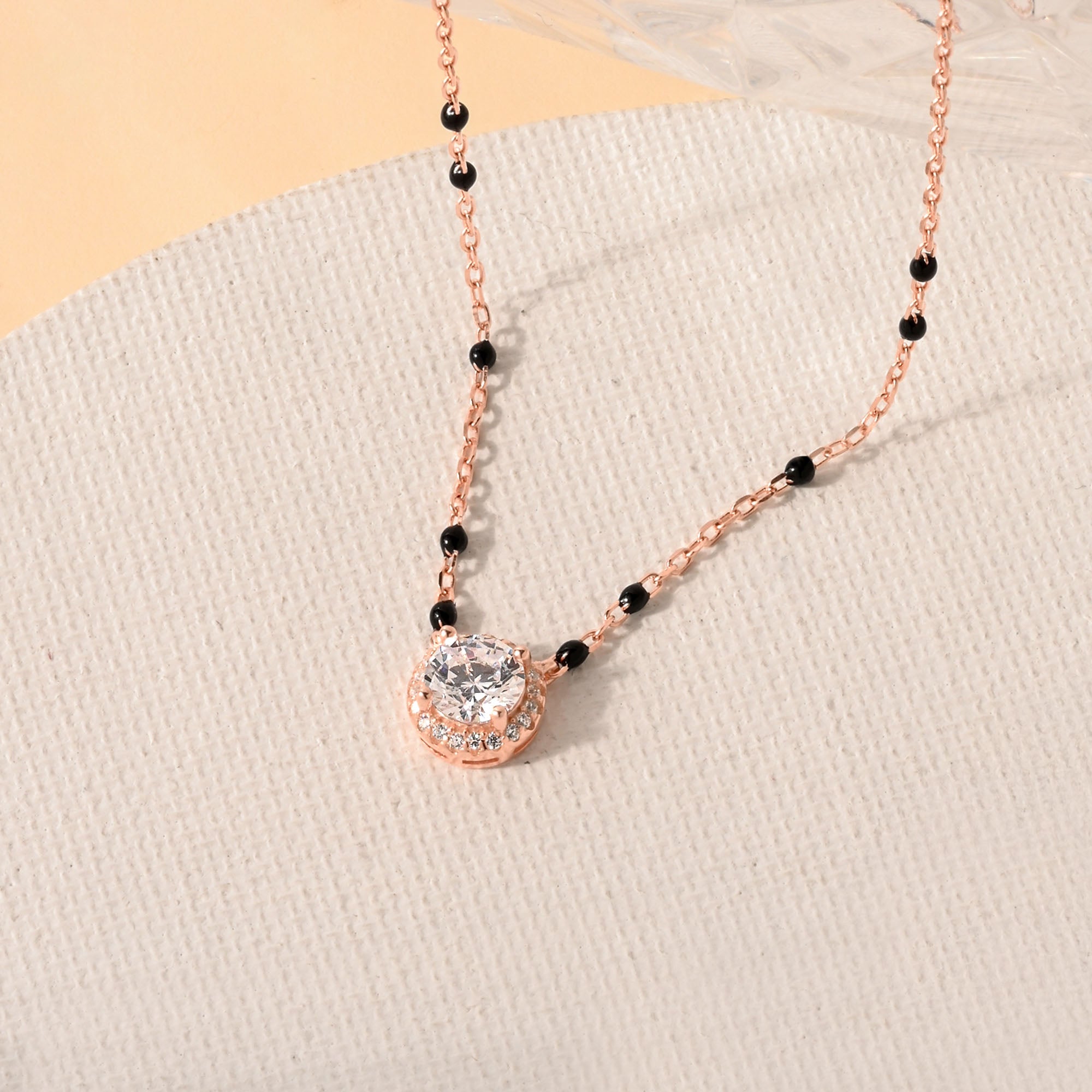 Round Halo Mangalsutra