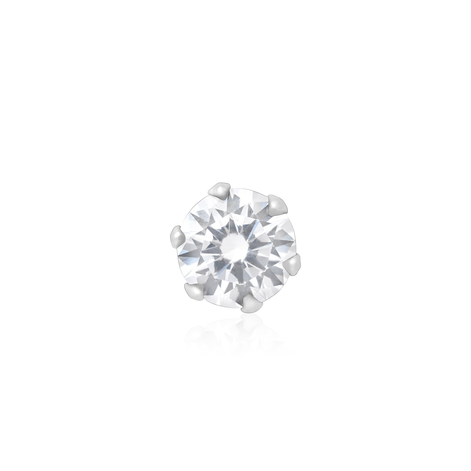 Solitaire Spark Silver Nose Pin