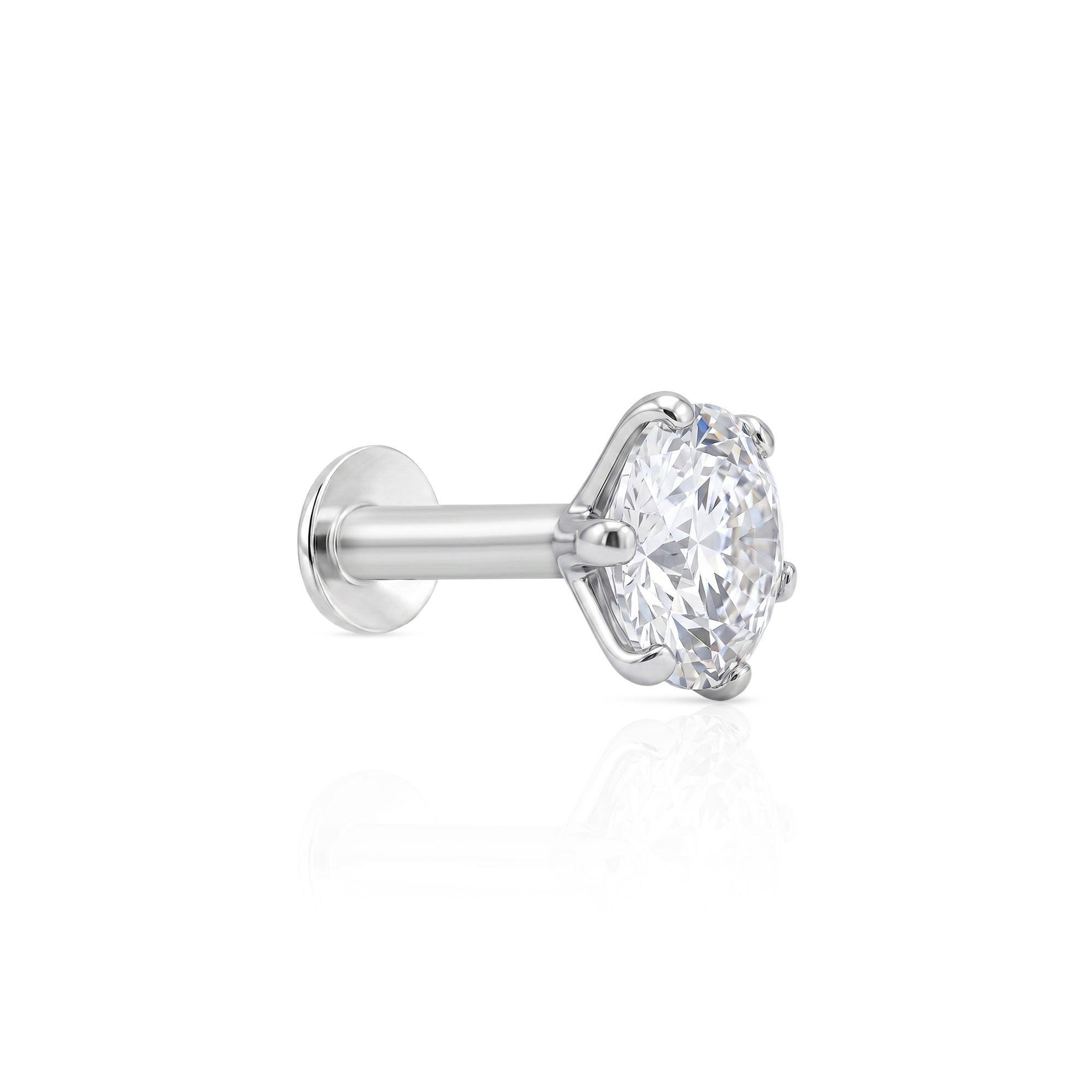 Classic Six-Prong Silver Stud Earring