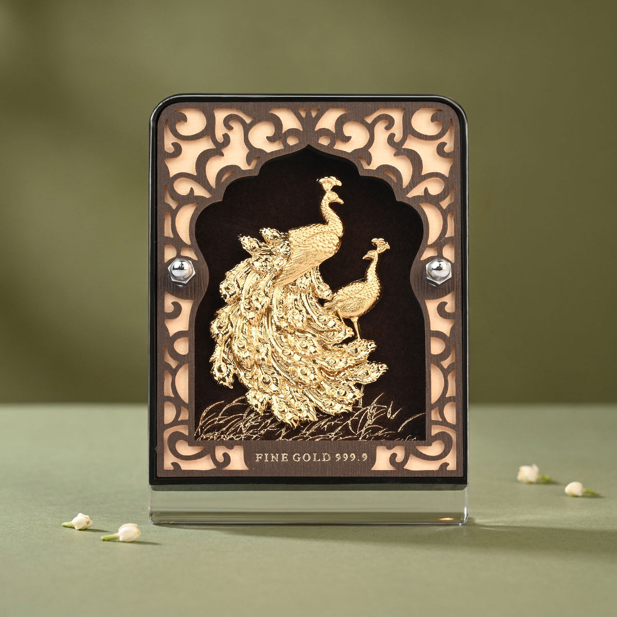 24K Gold Foil Peacock Frame