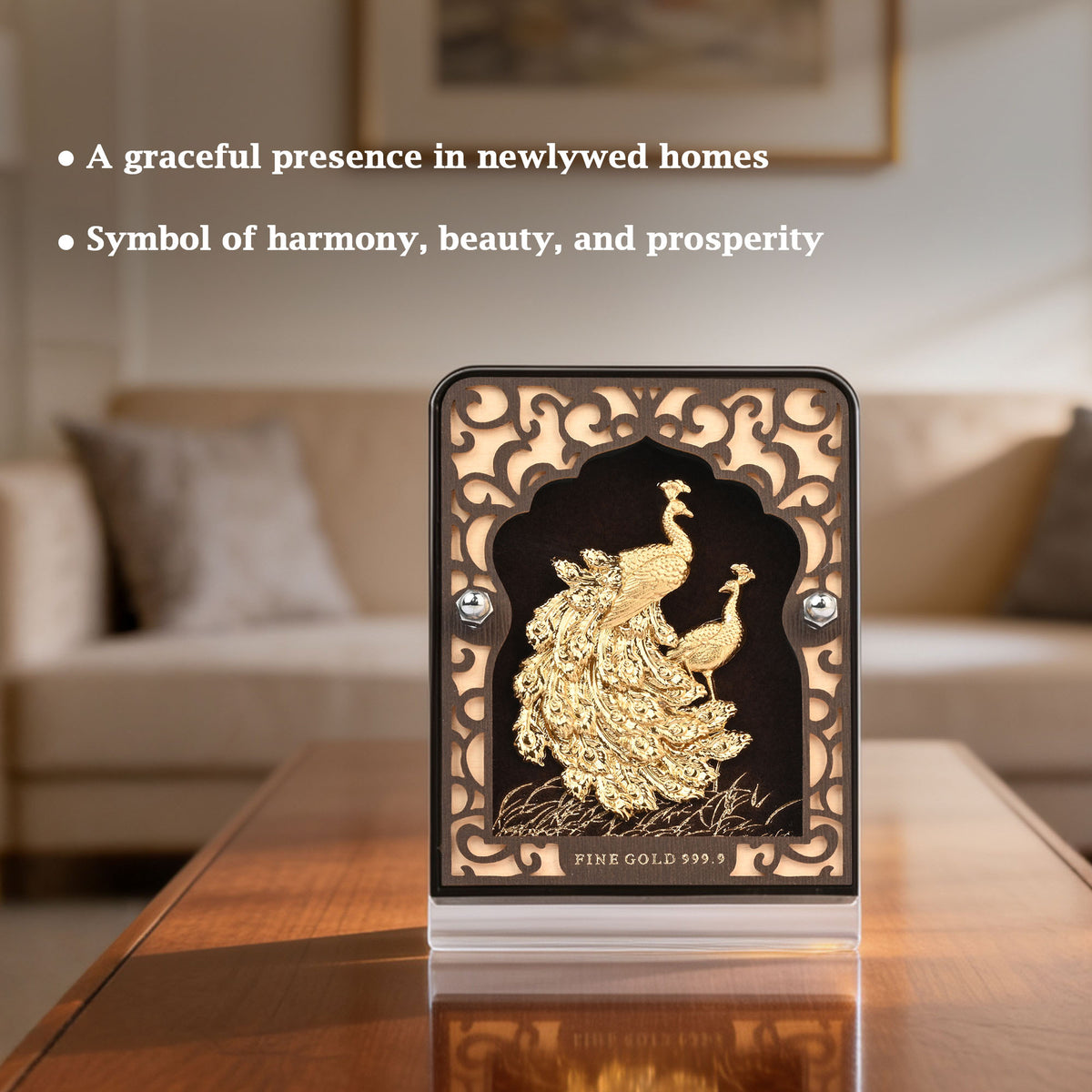 24K Gold Foil Peacock Frame