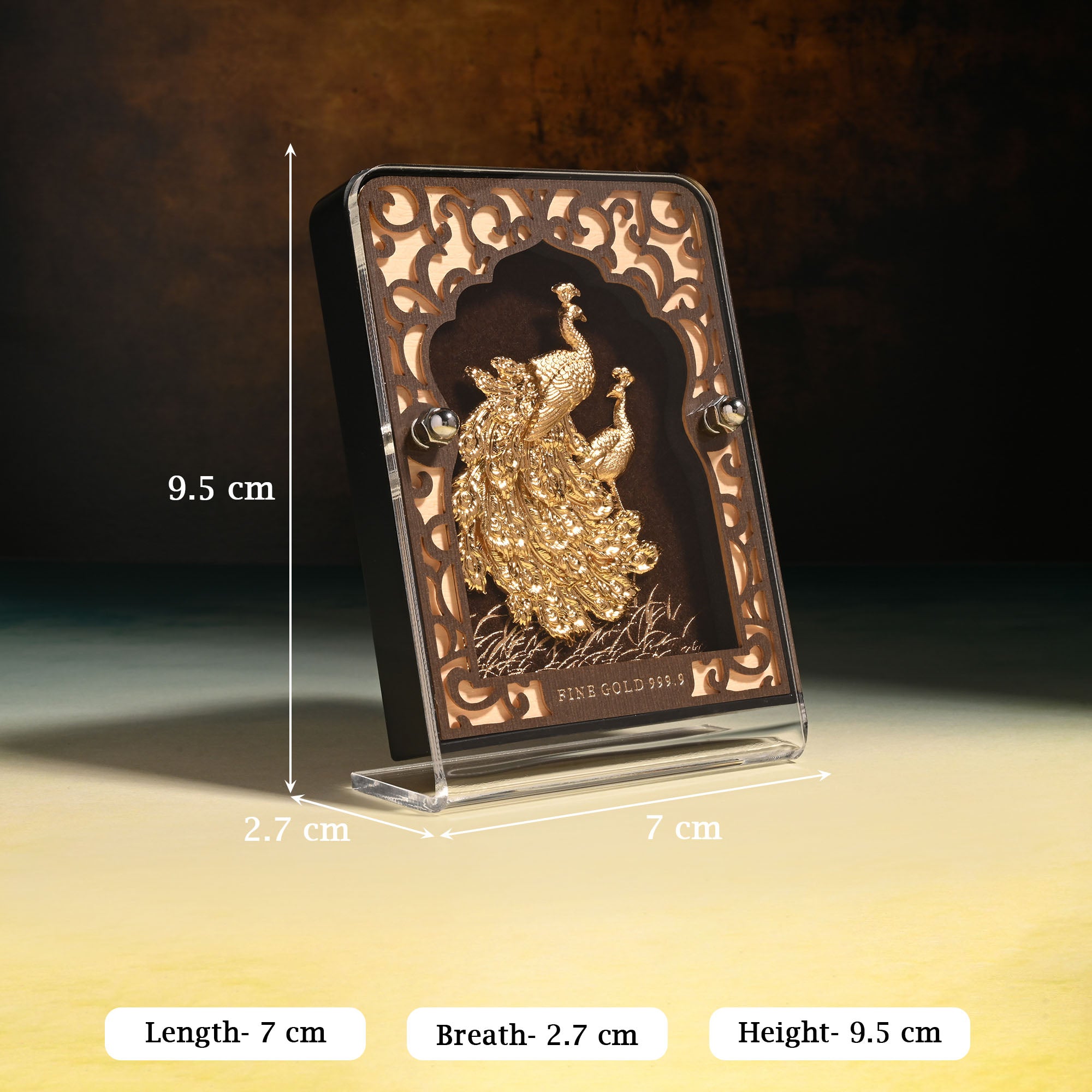 24K Gold Foil Peacock Frame