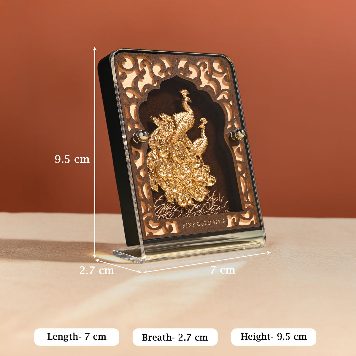 24K Gold Foil Peacock Frame