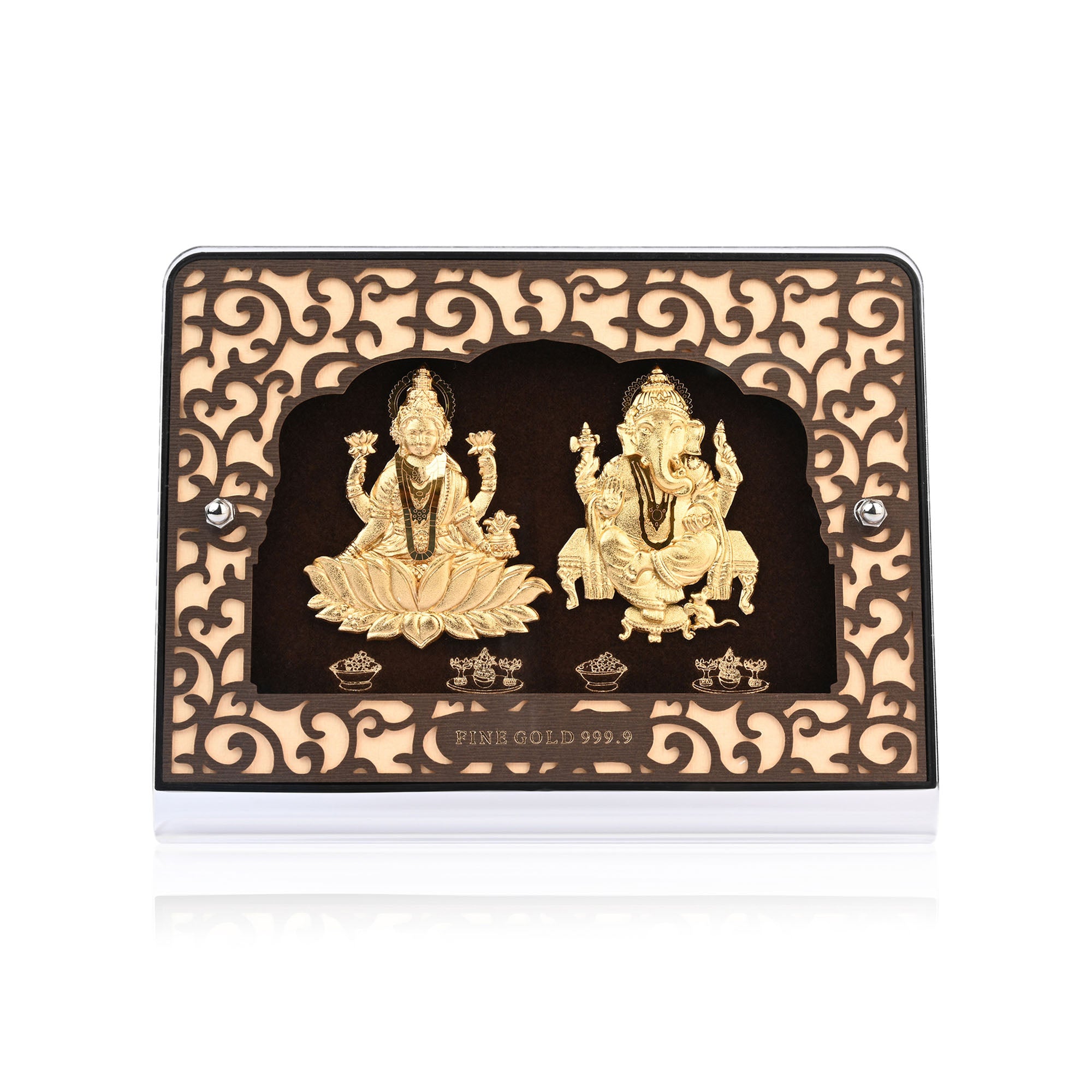 24K Gold Foil Lakshmi Ganesh Frame