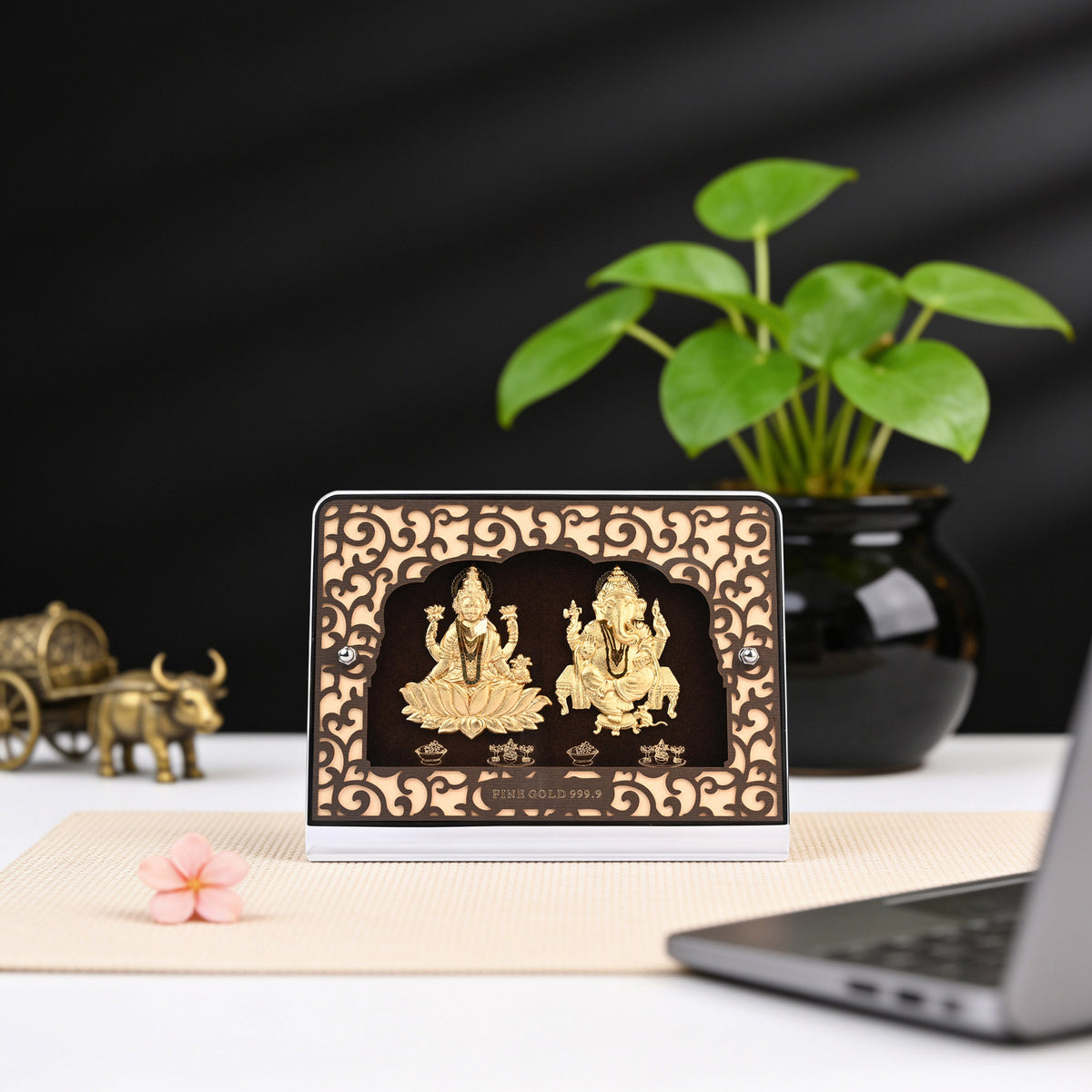 24K Gold Foil Lakshmi Ganesh Frame