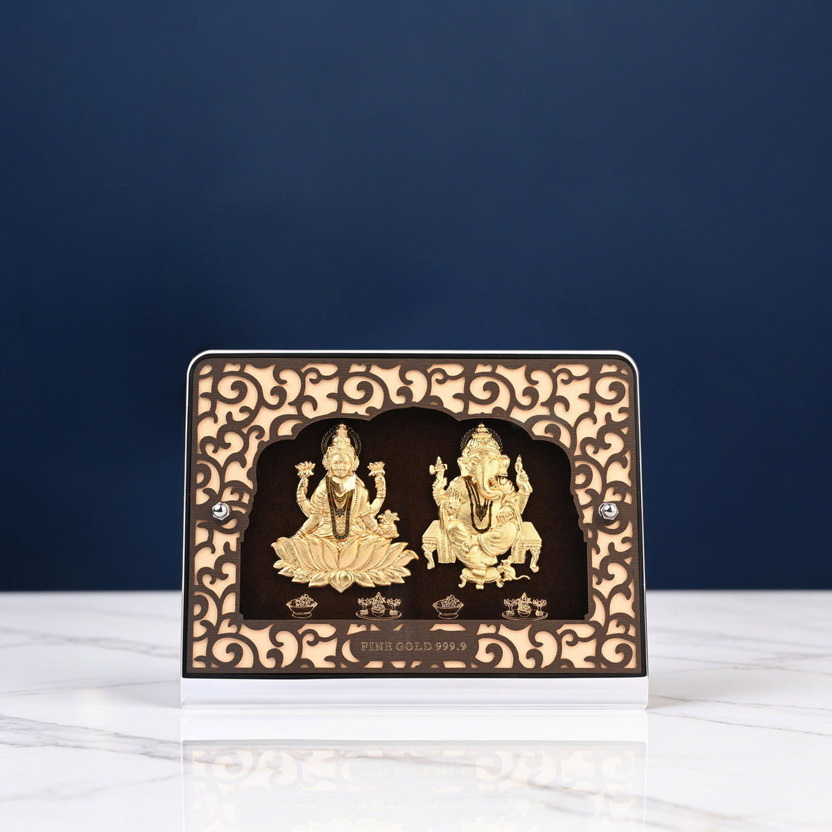 24K Gold Foil Lakshmi Ganesh Frame