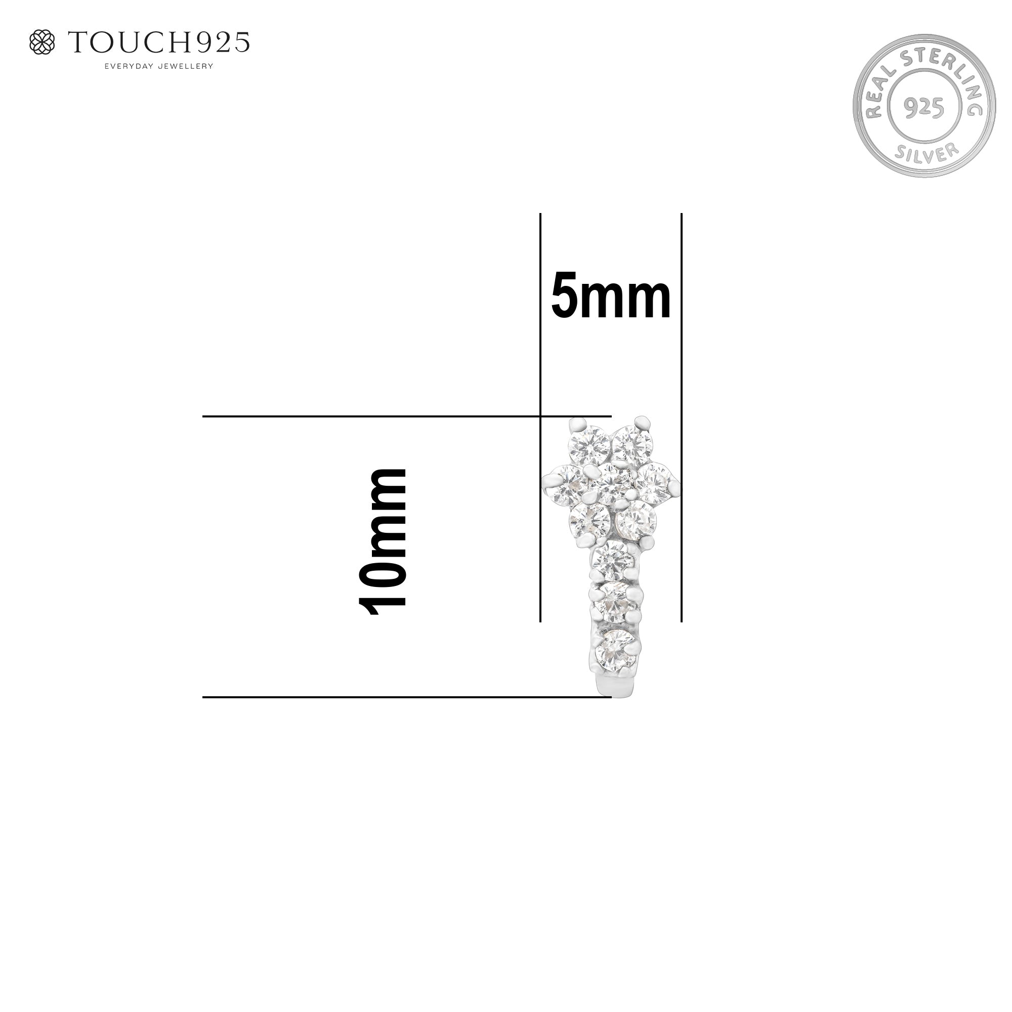 Floral Drop Silver Nose Pin