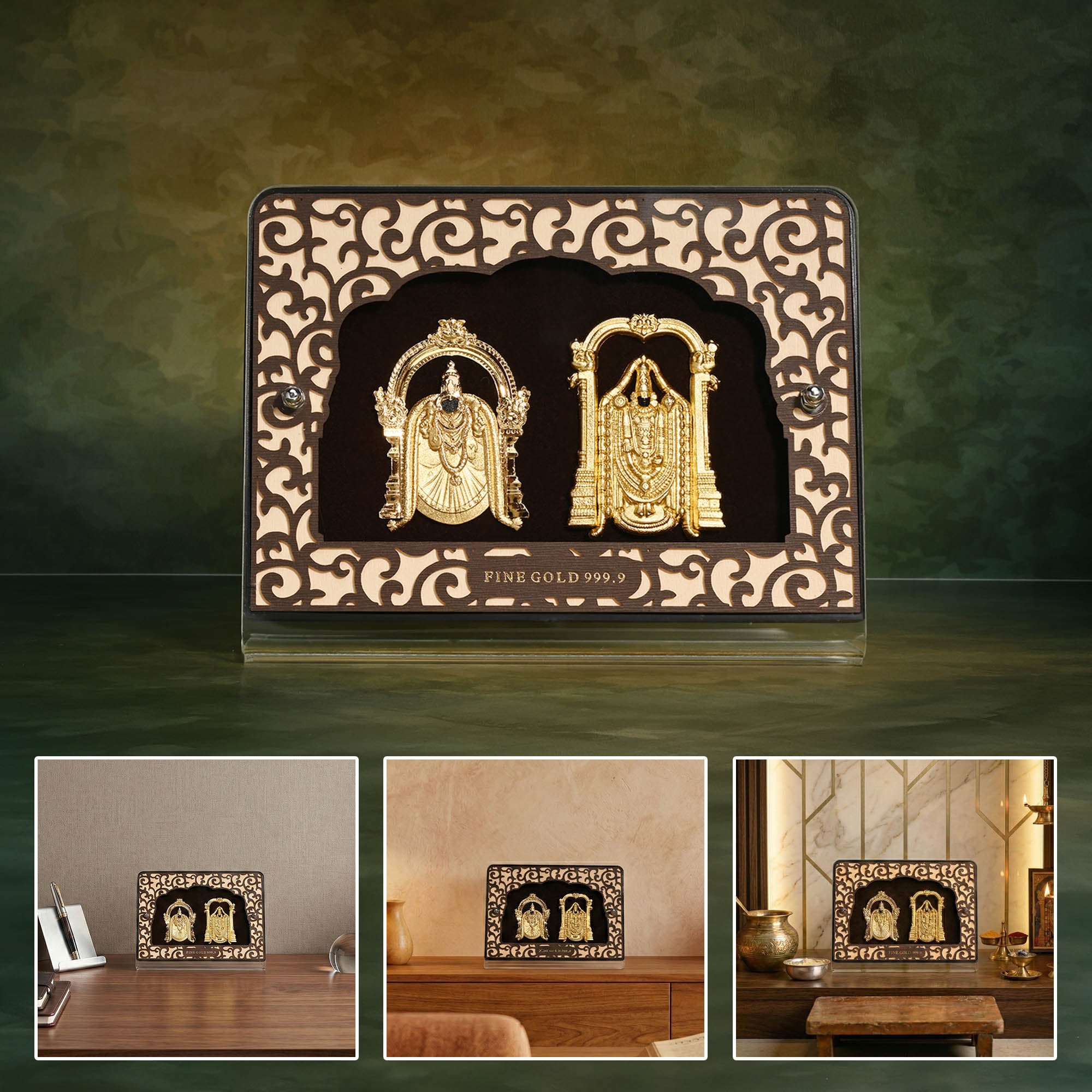 24K Gold Foil Balaji Padmavati Frame