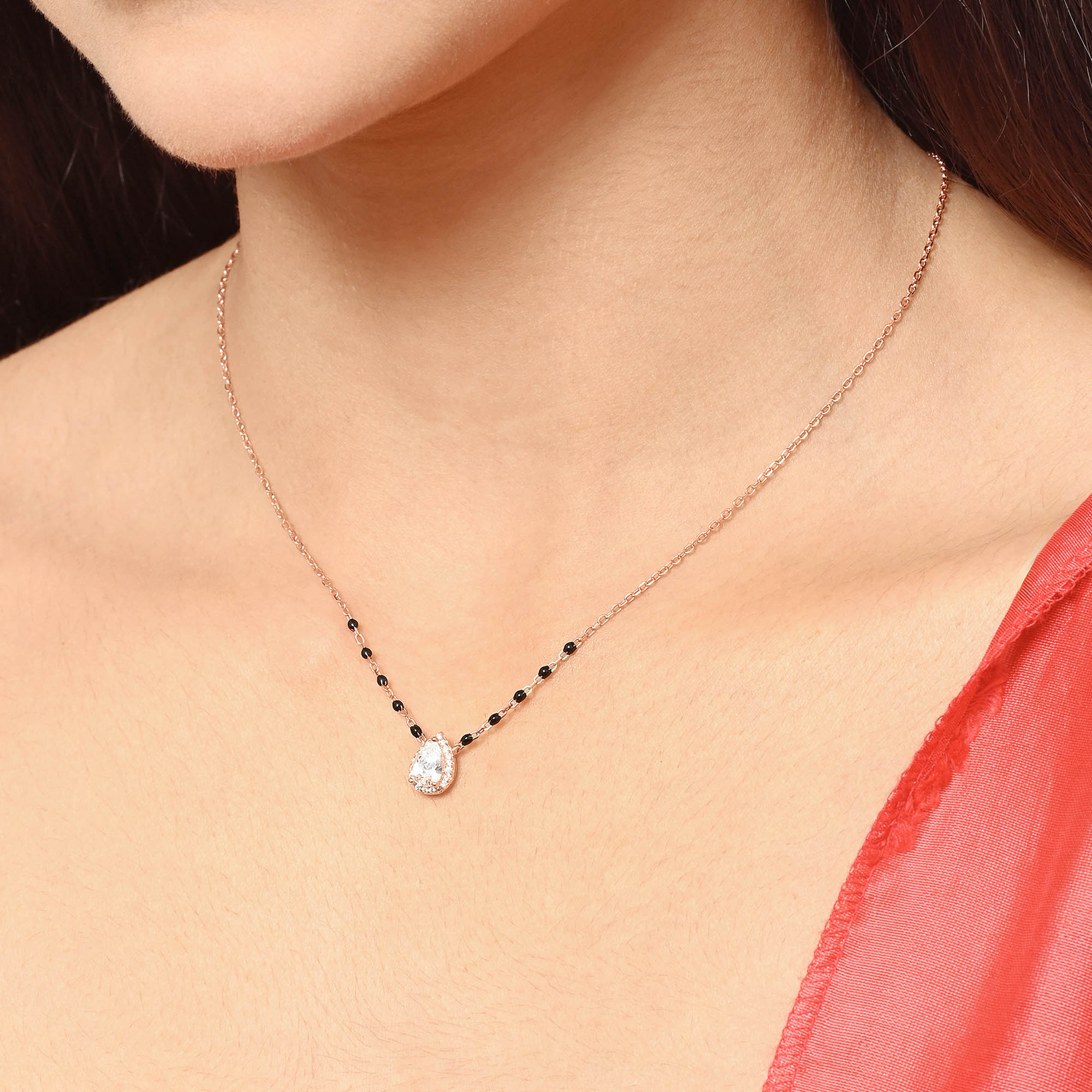 Noor Pear Halo Mangalsutra