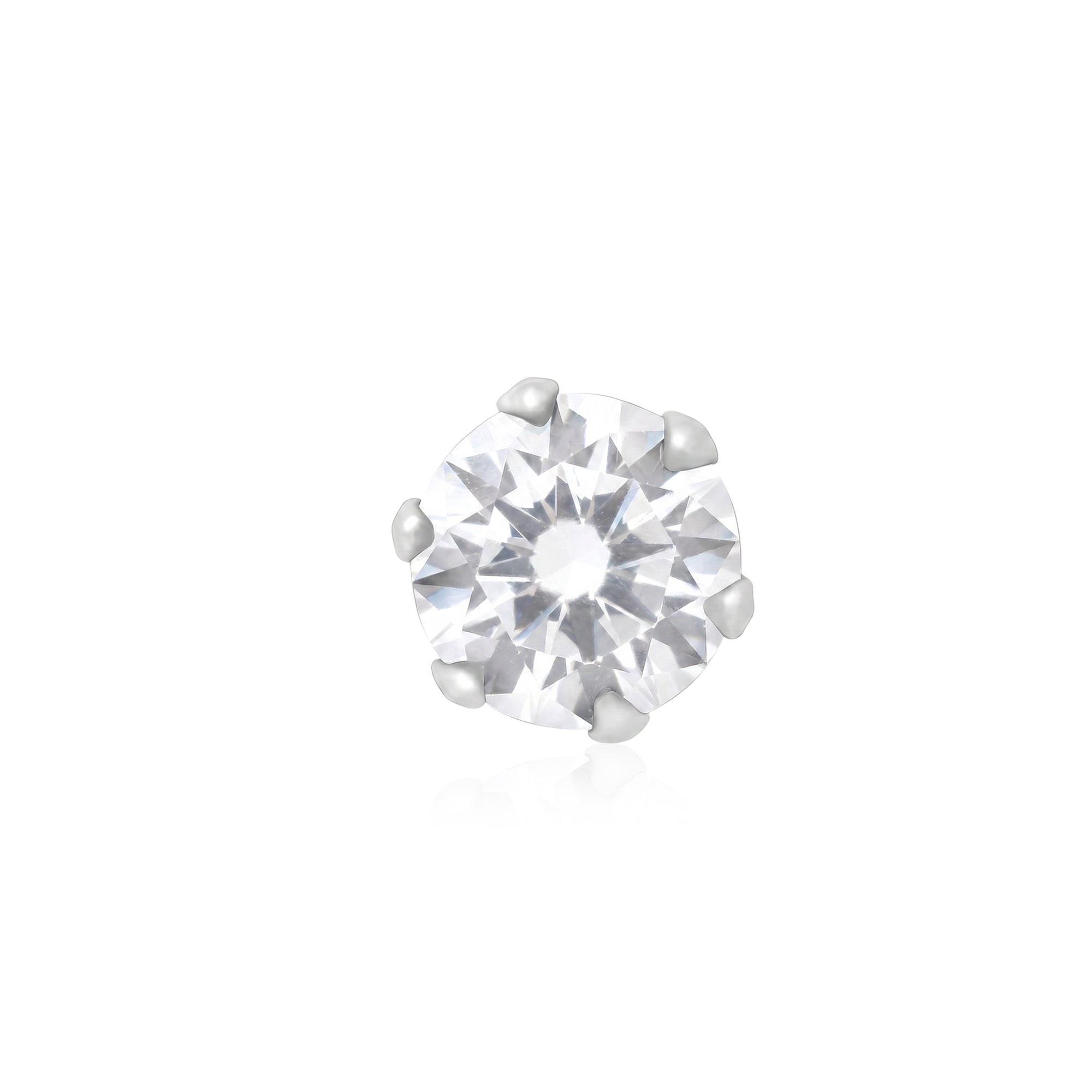 Classic Moissanite Silver Stud Earring