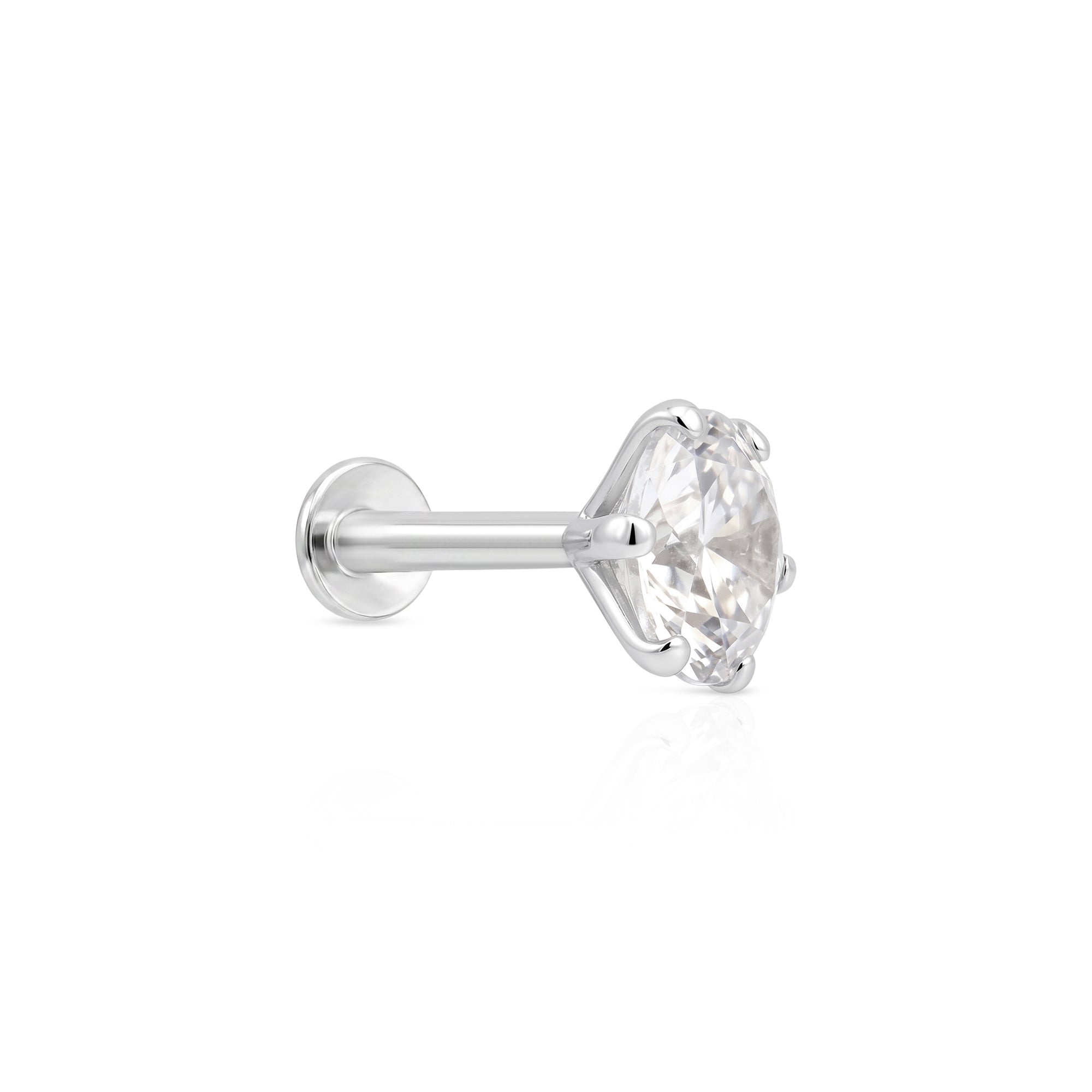 Classic Moissanite Silver Stud Earring