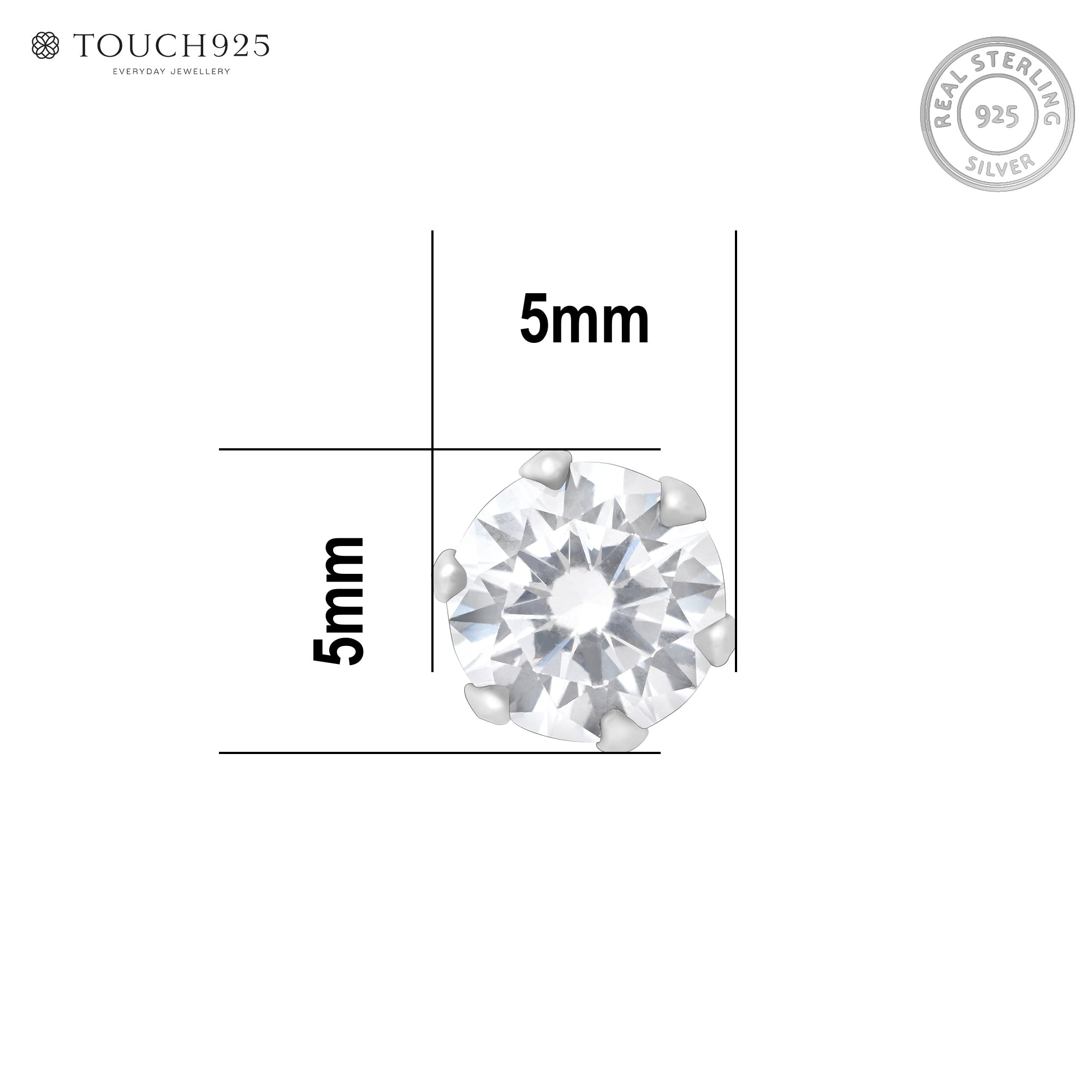 Solitaire Glow Silver Nose Pin