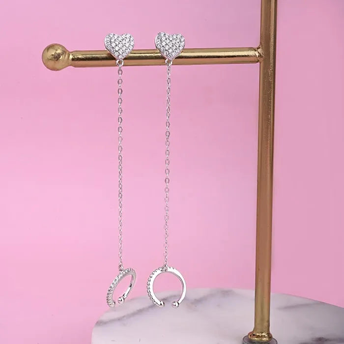 Heart Chain Cuff Earring - Touch925