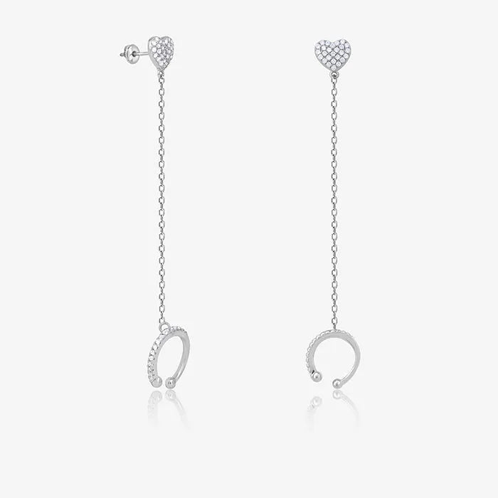 Heart Chain Cuff Earring - Touch925