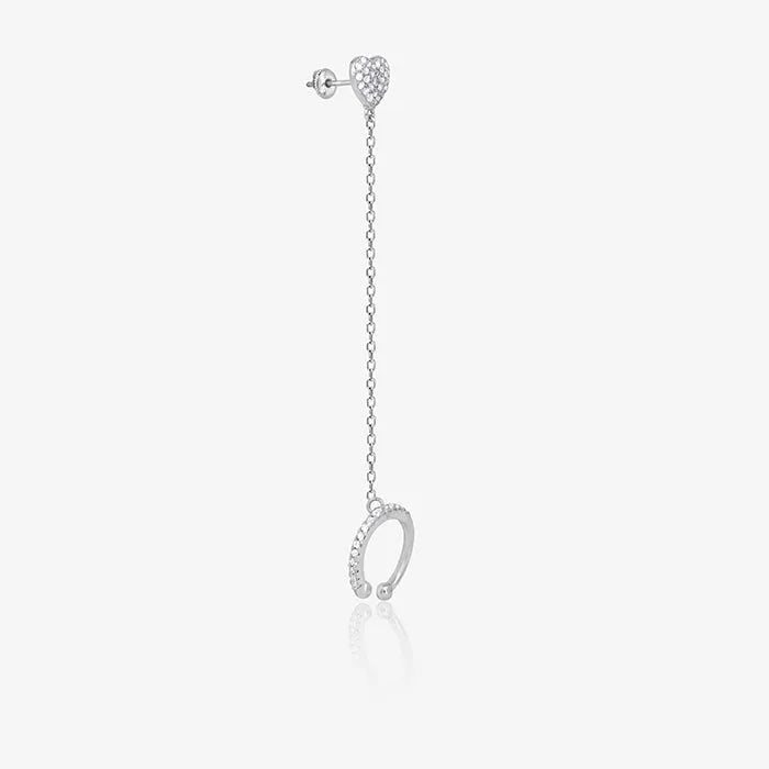 Heart Chain Cuff Earring - Touch925